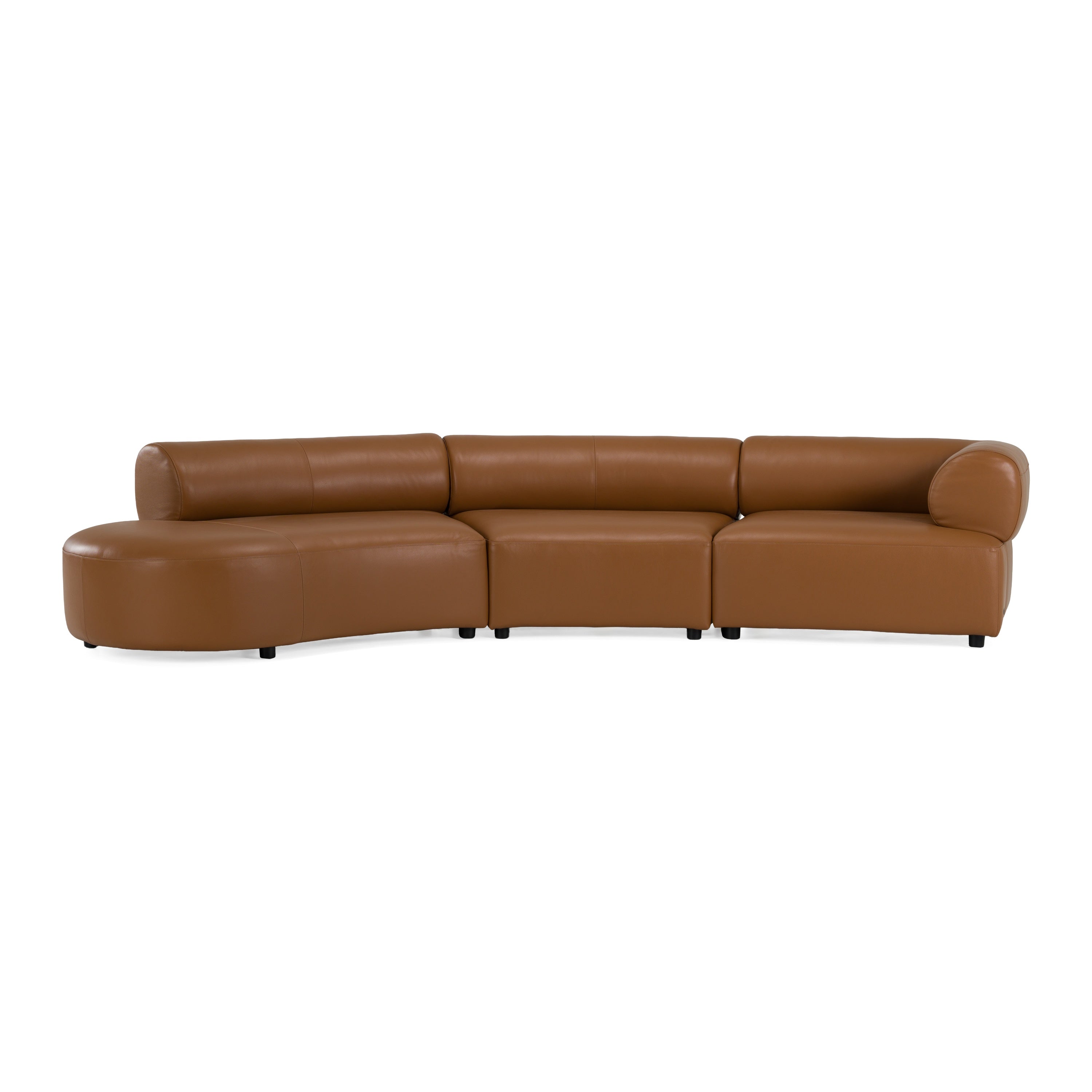 Stuart Contemporary Leather Left Facing Chaise Sectional Sofa