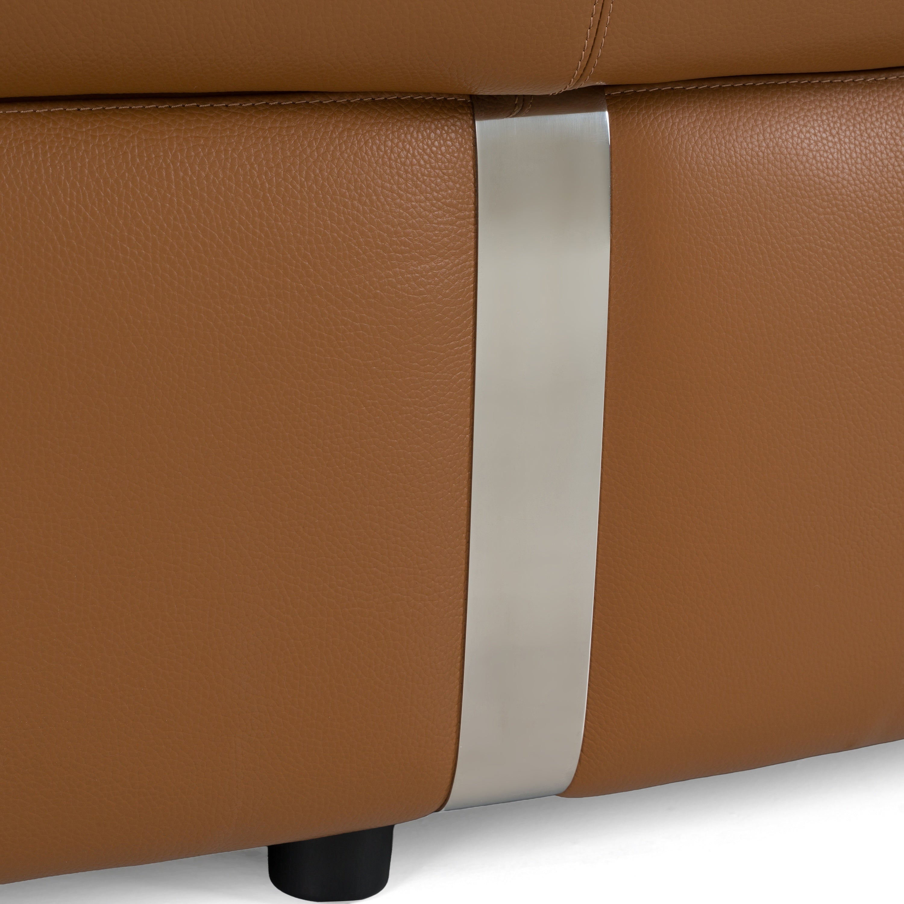 Stuart Contemporary Leather Left Facing Chaise Sectional Sofa