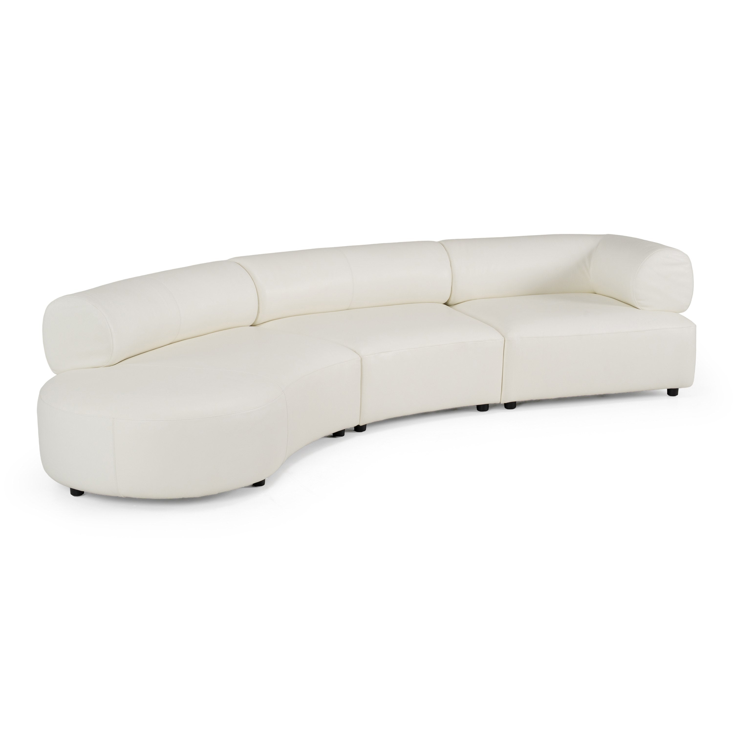 Stuart Contemporary Leather Left Facing Chaise Sectional Sofa