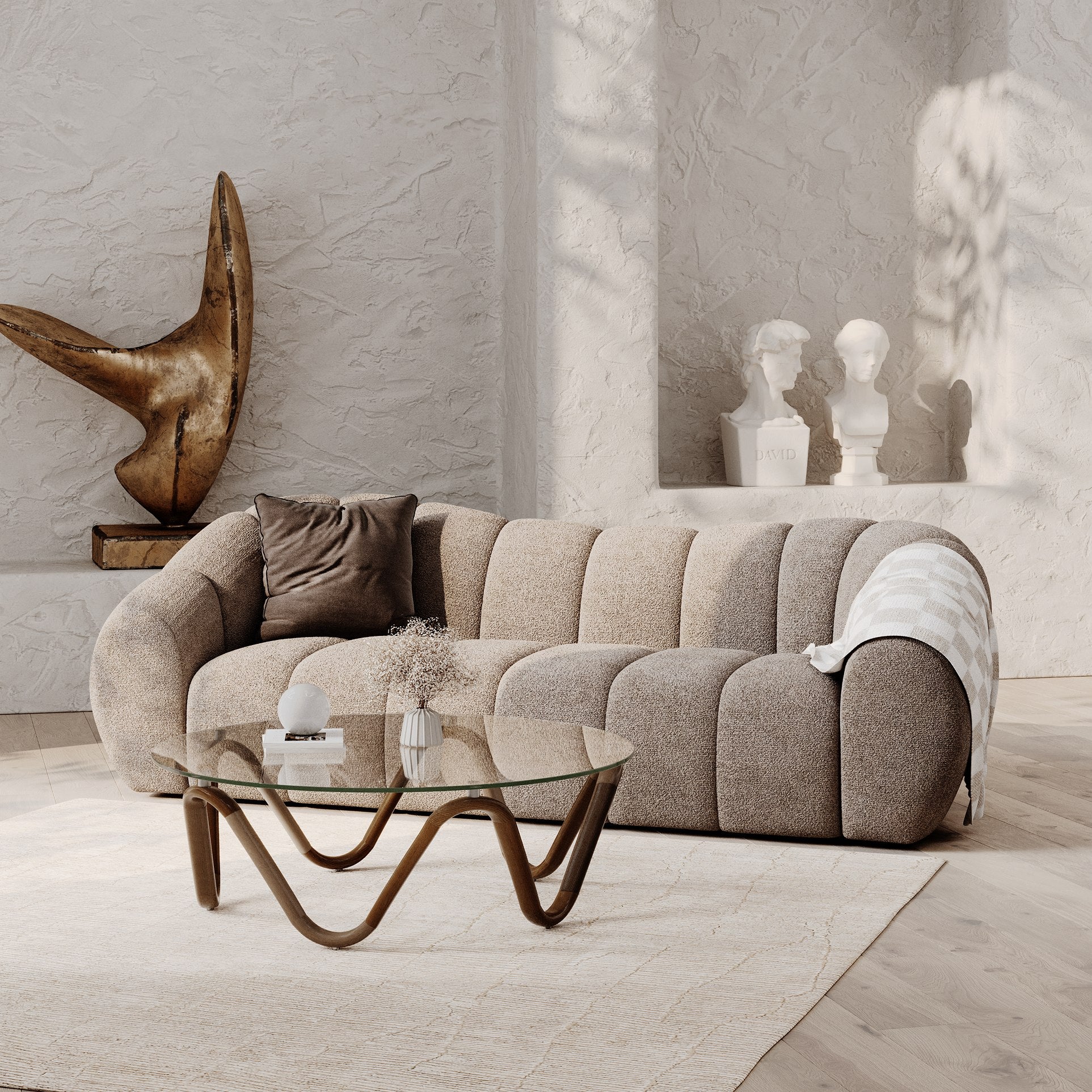 Suki Modern Fabric Sofa