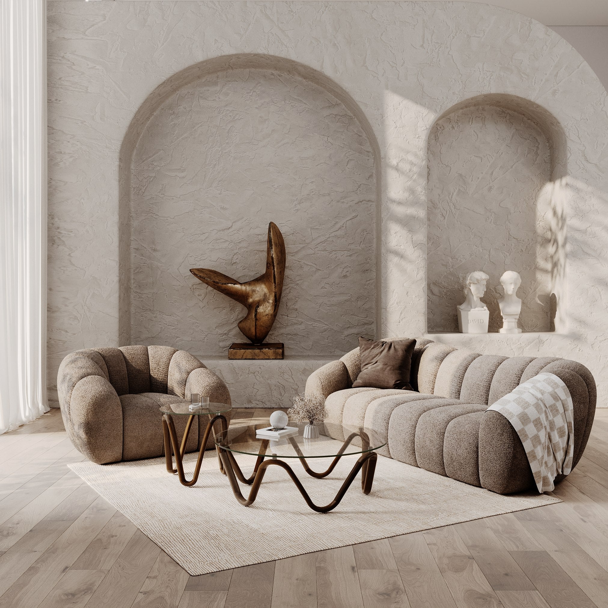 Suki Modern Fabric Sofa