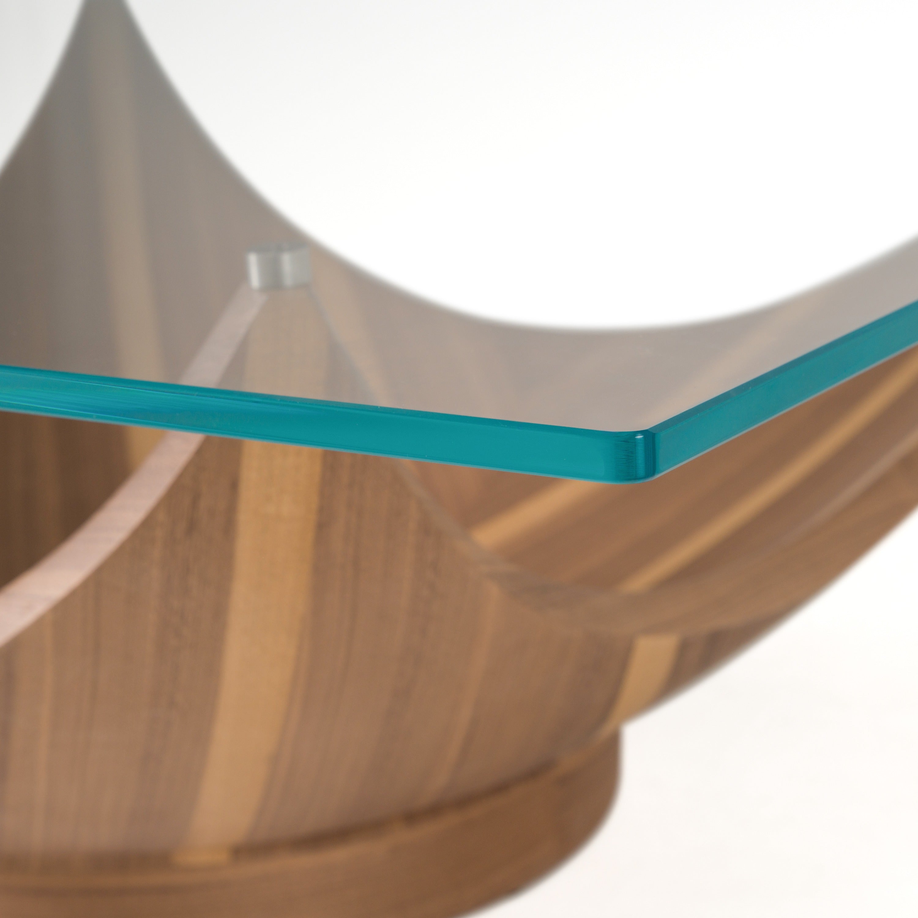 Sunrise Contemporary Glass and Square Coffee Table