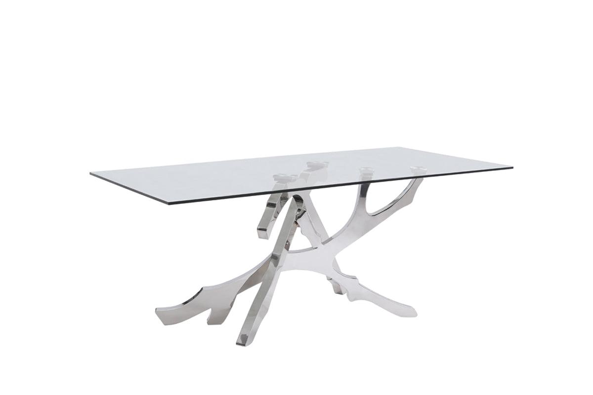 Modrest Legend Modern Glass Stainless Steel Dining Table