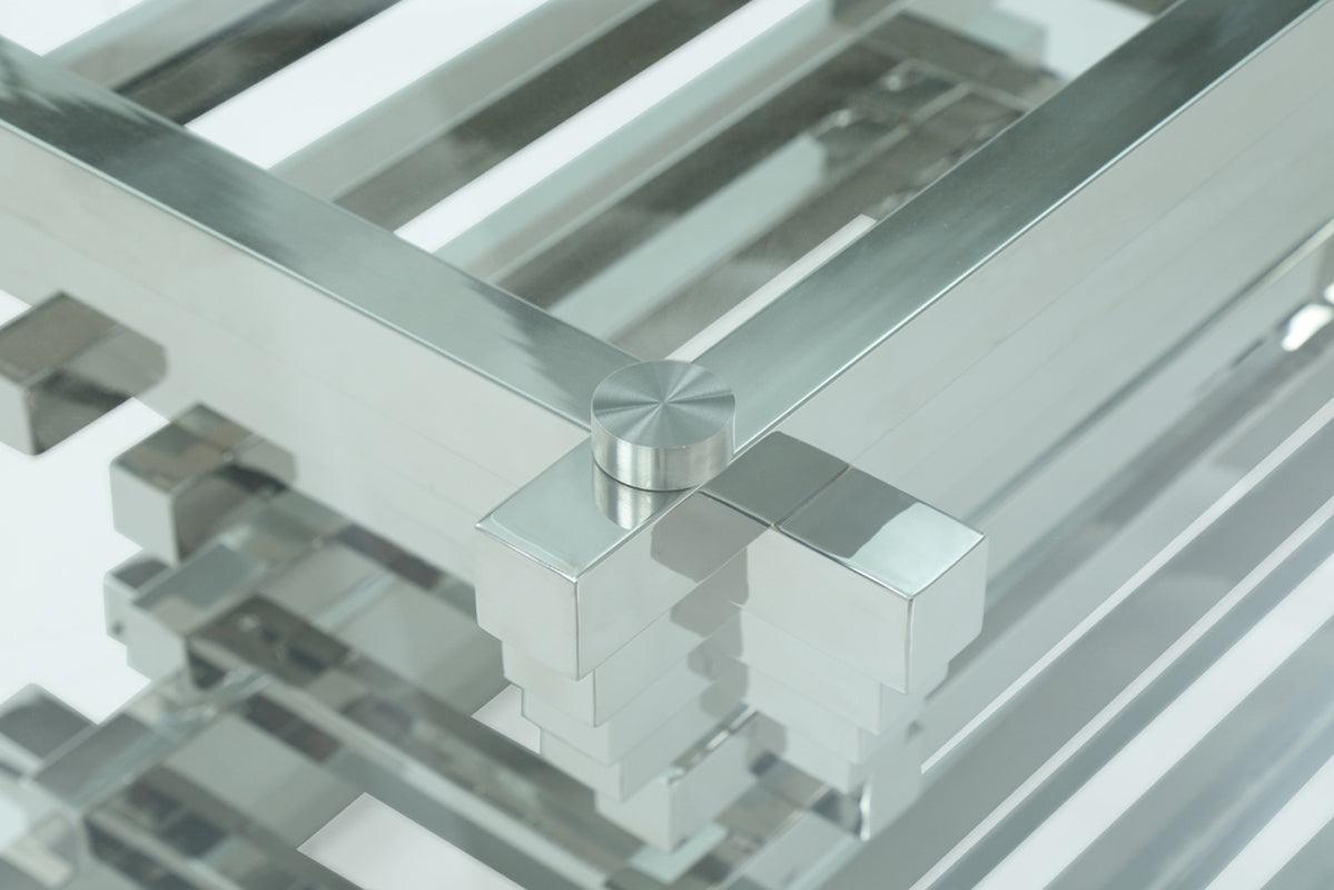 Crawford Modern Rectangular Glass Dining Table
