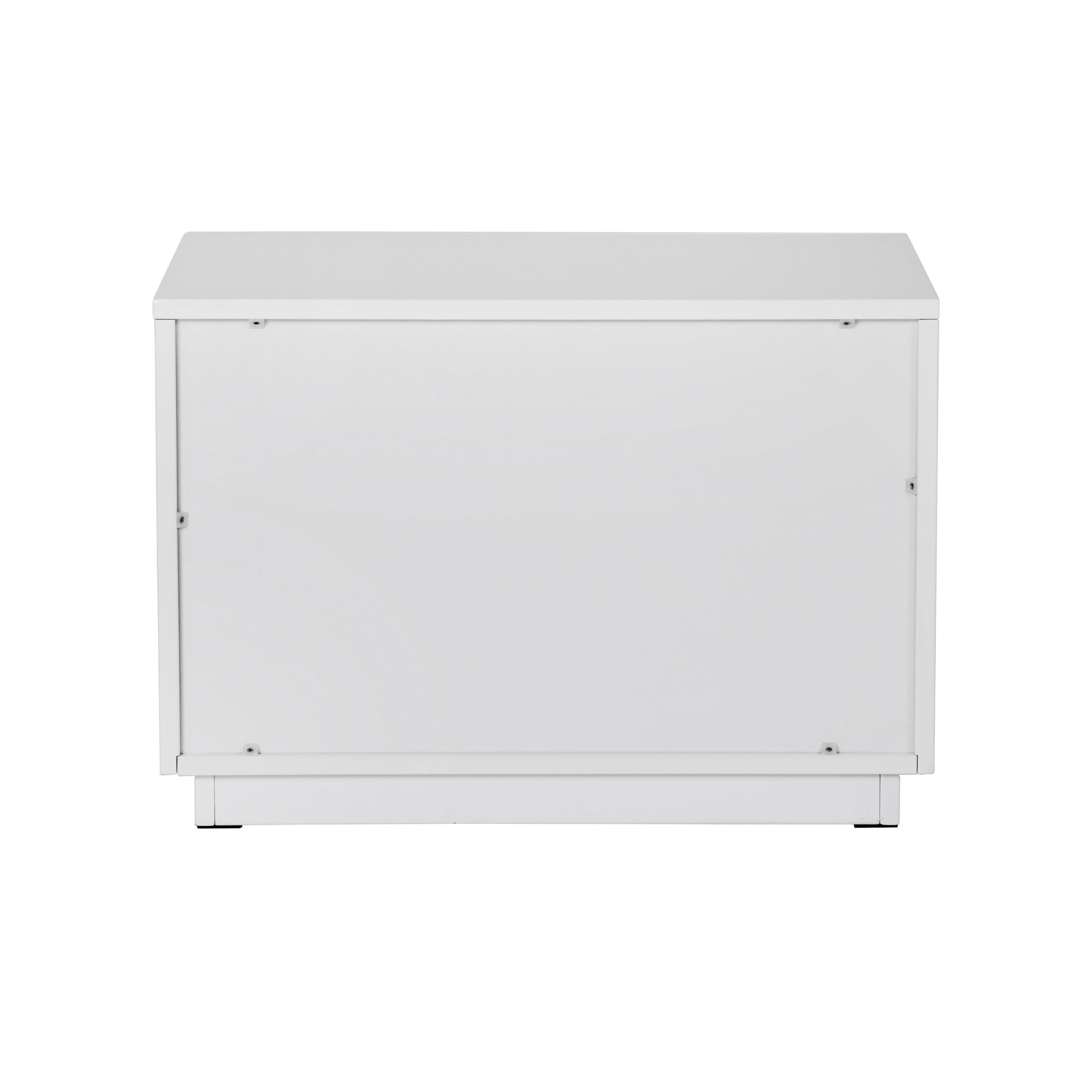 Token Modern Stainless Steel Wide Nightstand