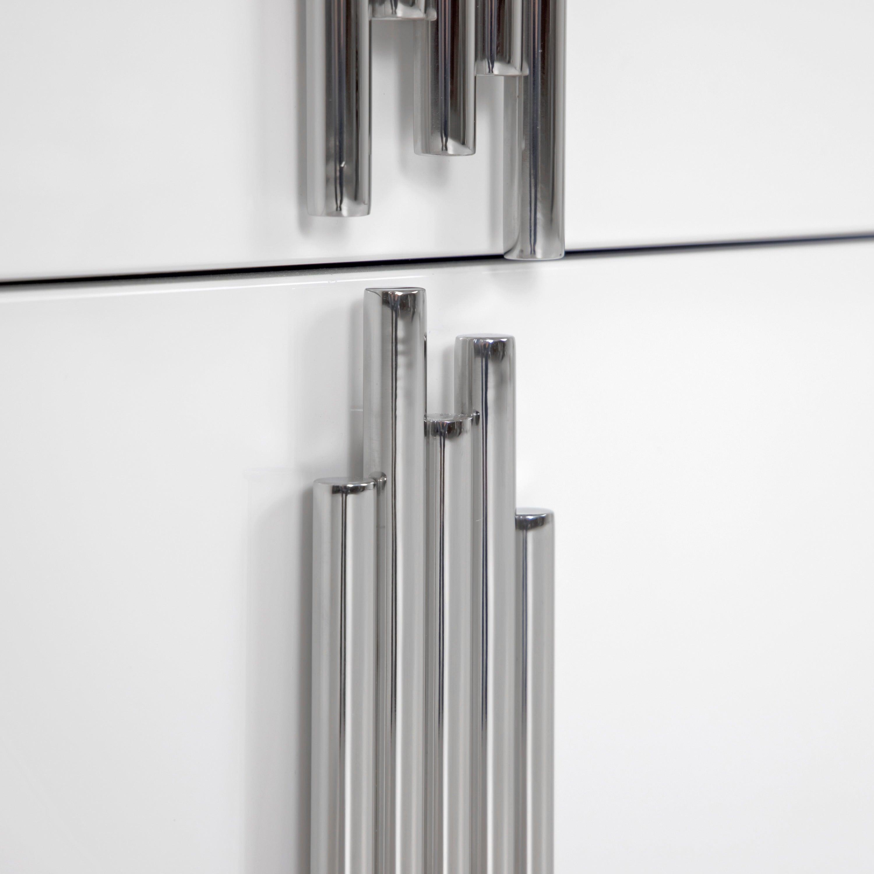 Token Modern Stainless Steel Wide Nightstand
