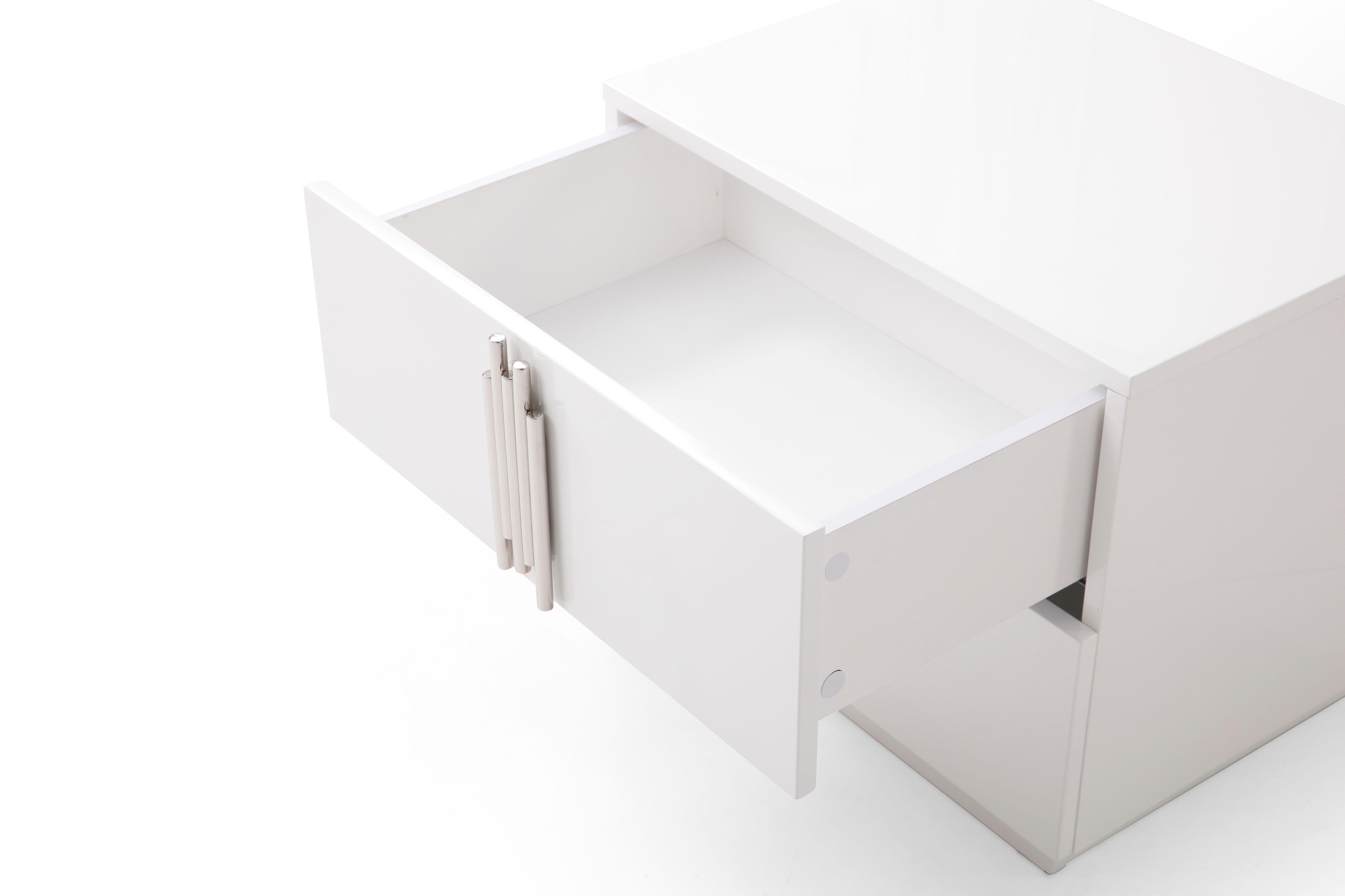 Token Modern Stainless Steel Bed and Nightstands