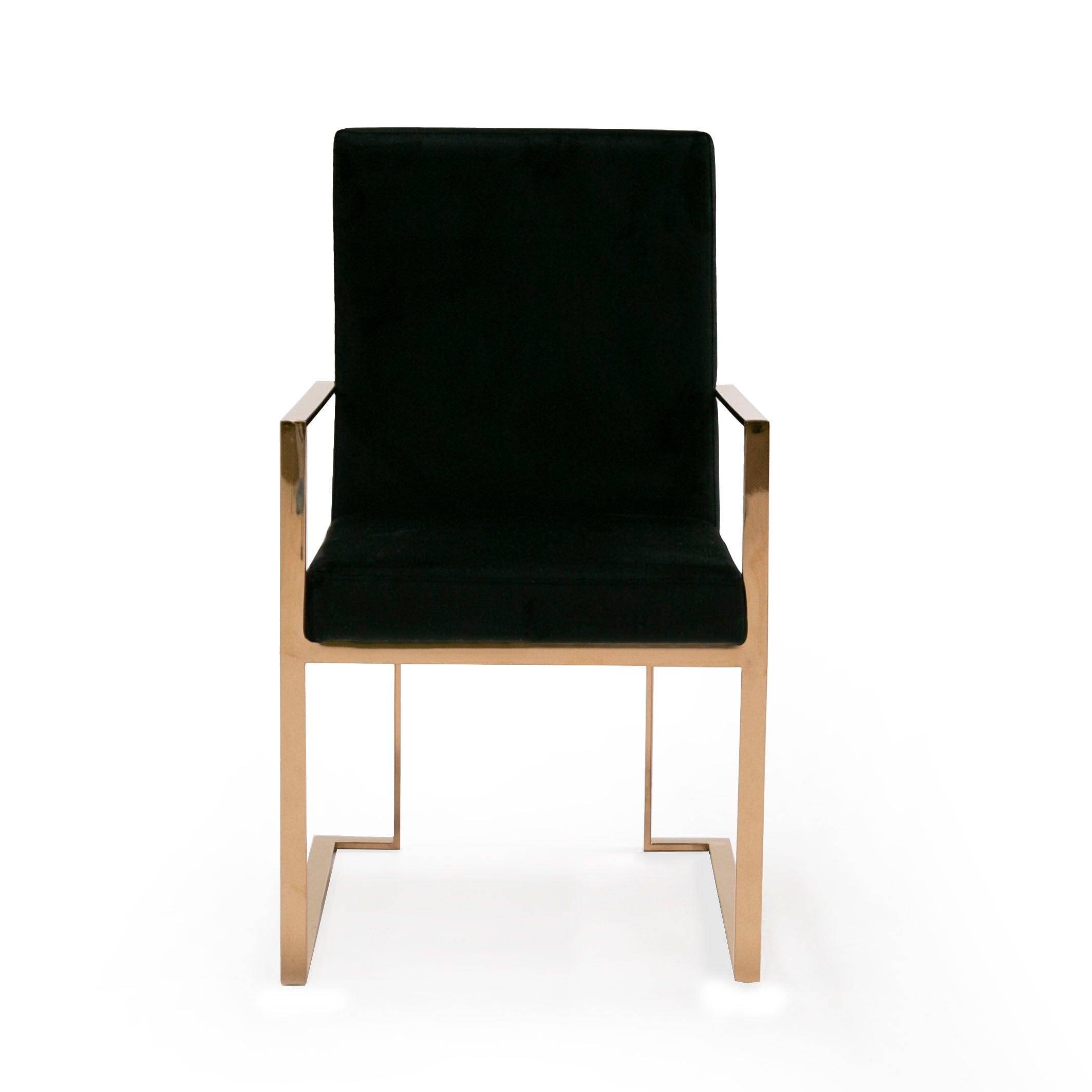 Modrest Trea Modern Velvet Rosegold Dining Chair
