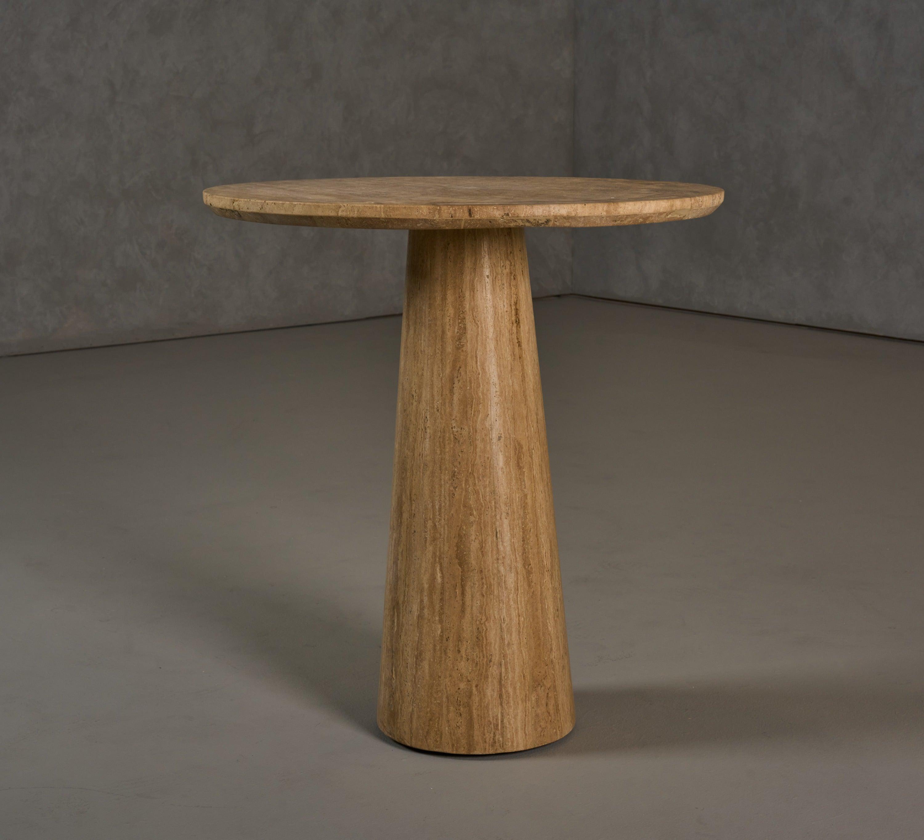 Modrest Velma Modern Travertine Marble Round Dinette Table