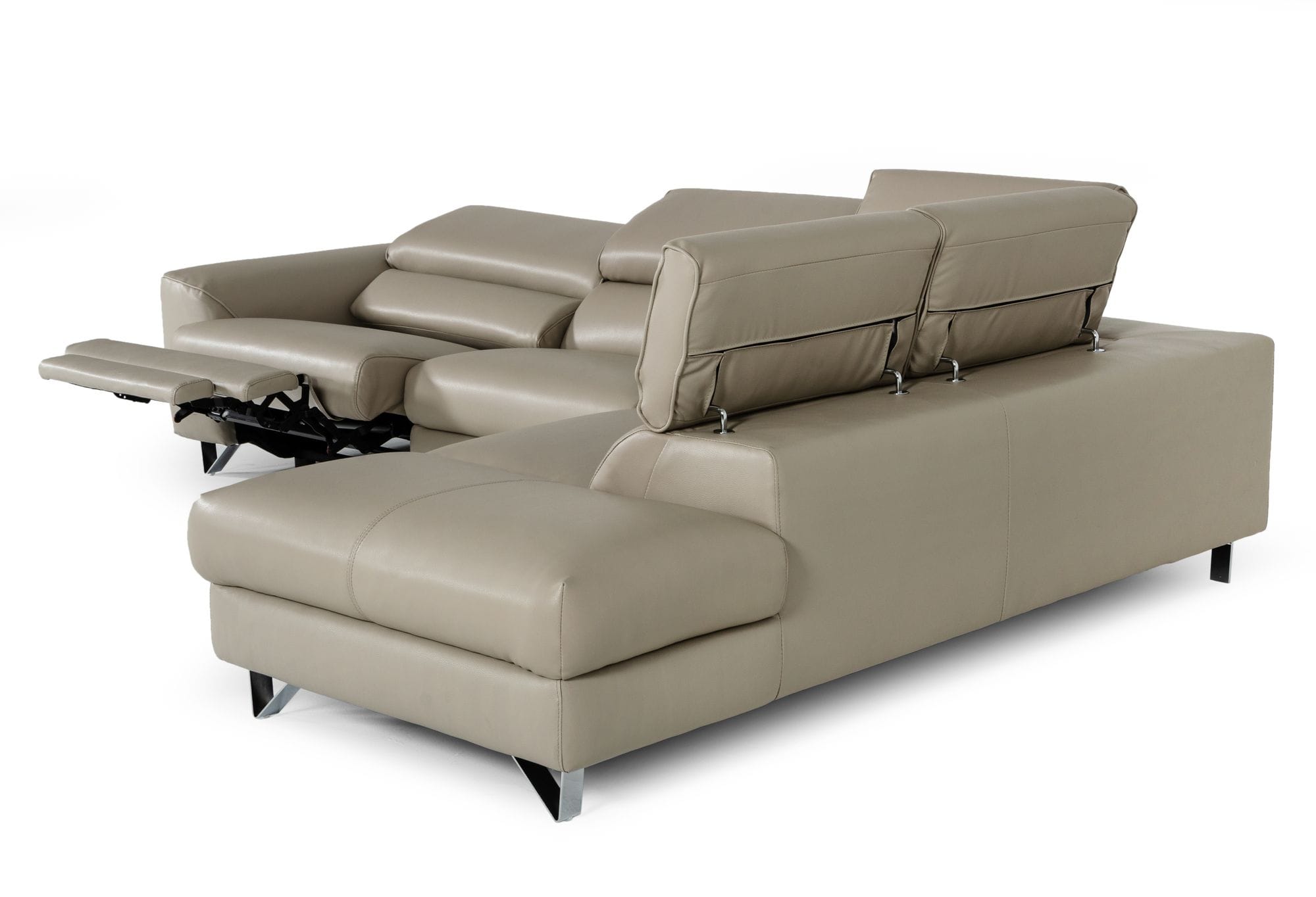 Divani Casa Versa - Modern Eco-Leather Right Facing Sectional Sofa with Recliner-Sectional Sofa-VIG-Wall2Wall Furnishings