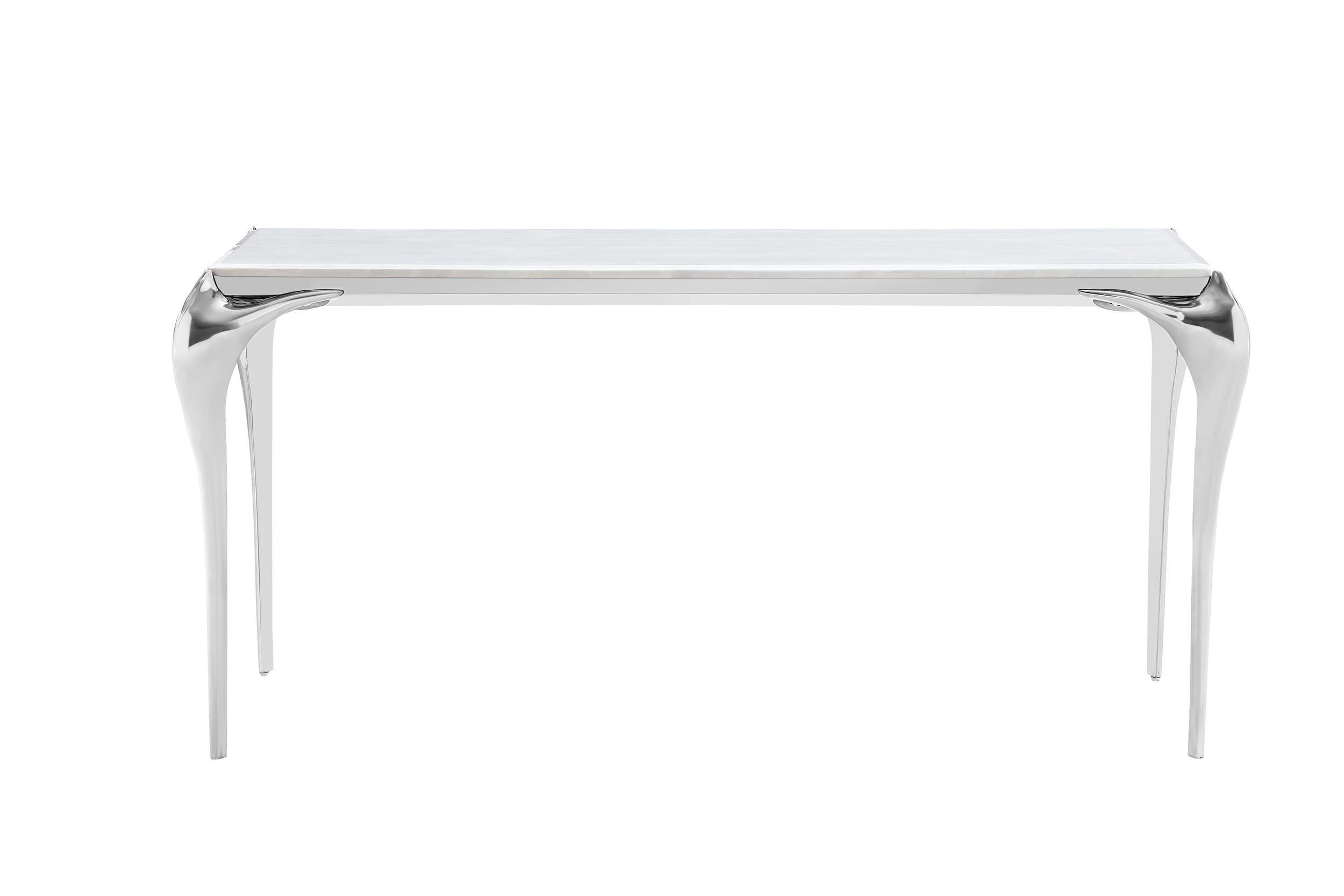 Vince - Faux Marble and Stainless Steel Console Table