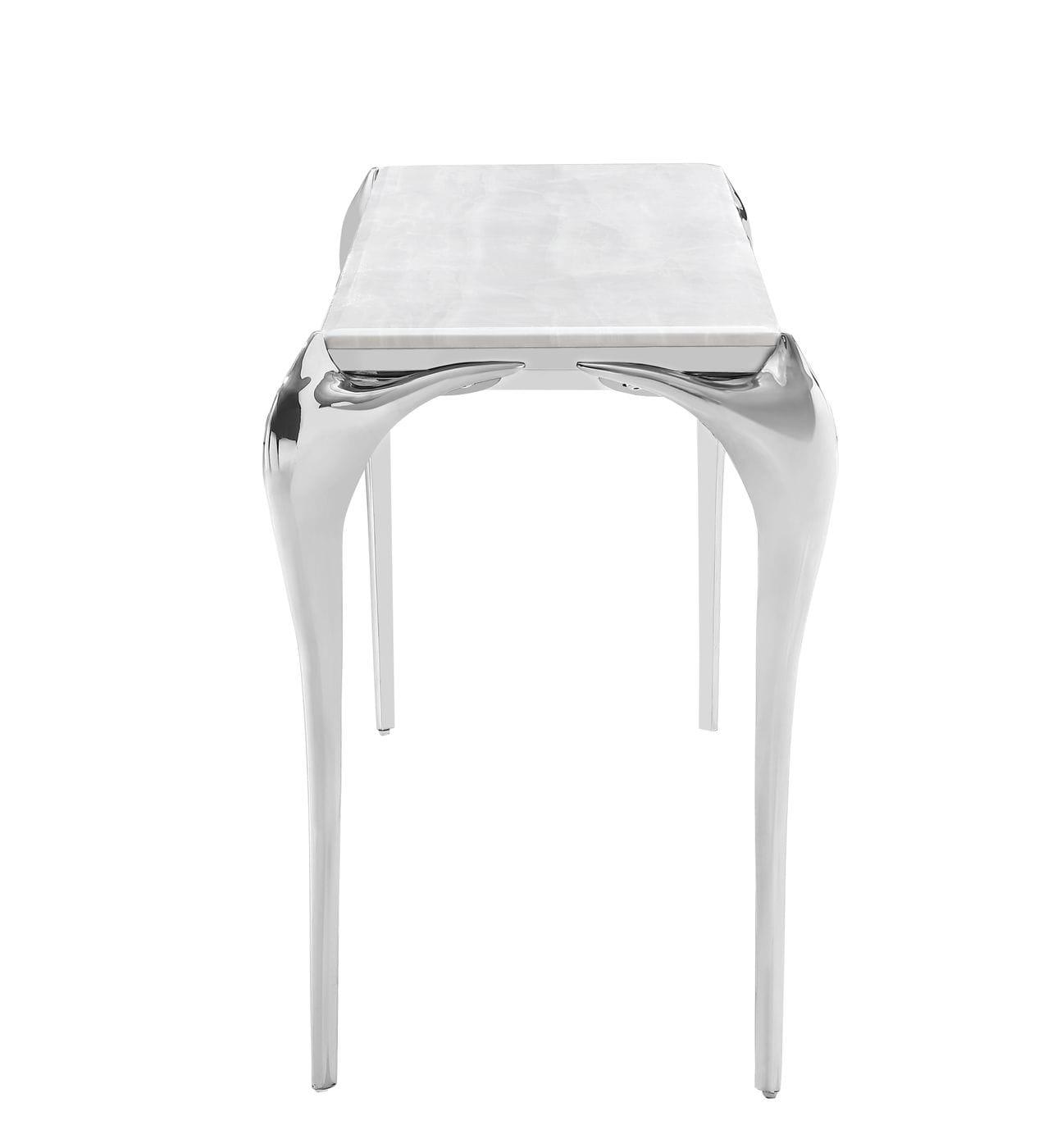 Vince - Faux Marble and Stainless Steel Console Table