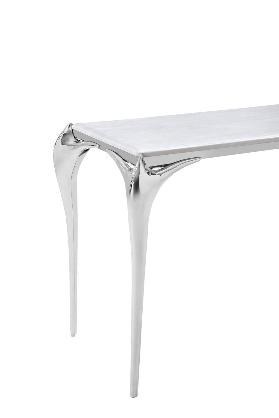 Vince - Faux Marble and Stainless Steel Console Table