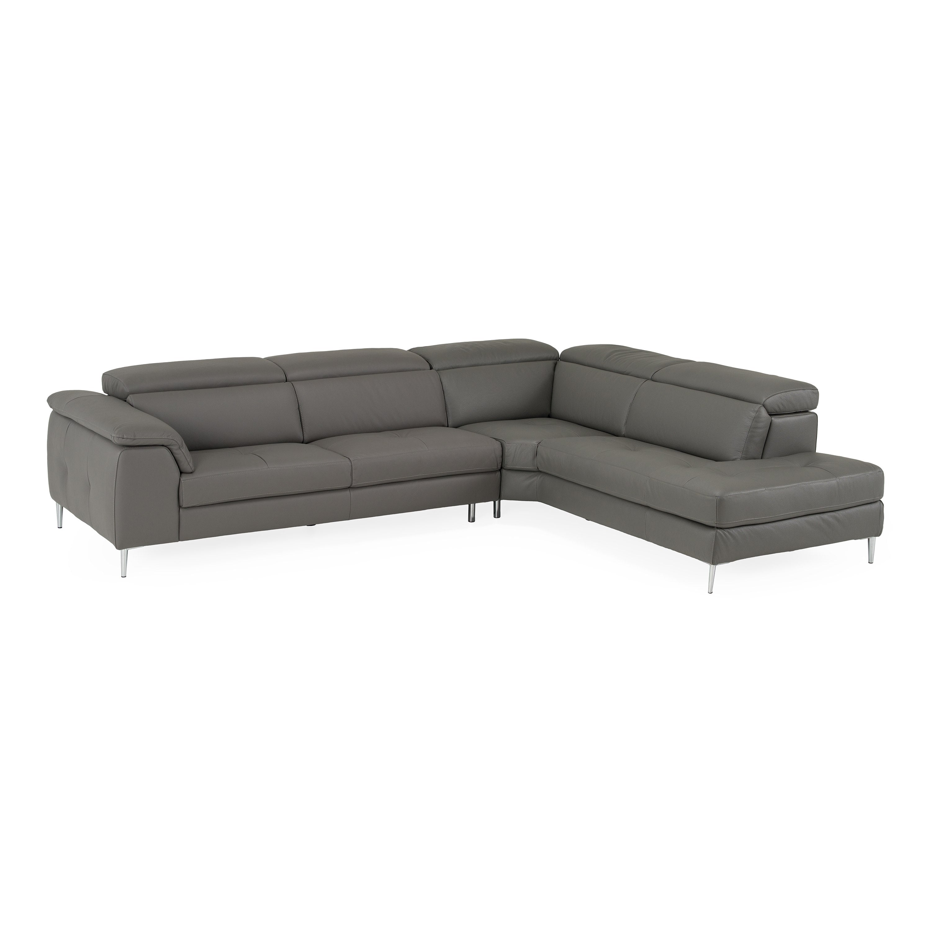 Viola Italian Contemporary Leather Right Facing Sectional Sofa