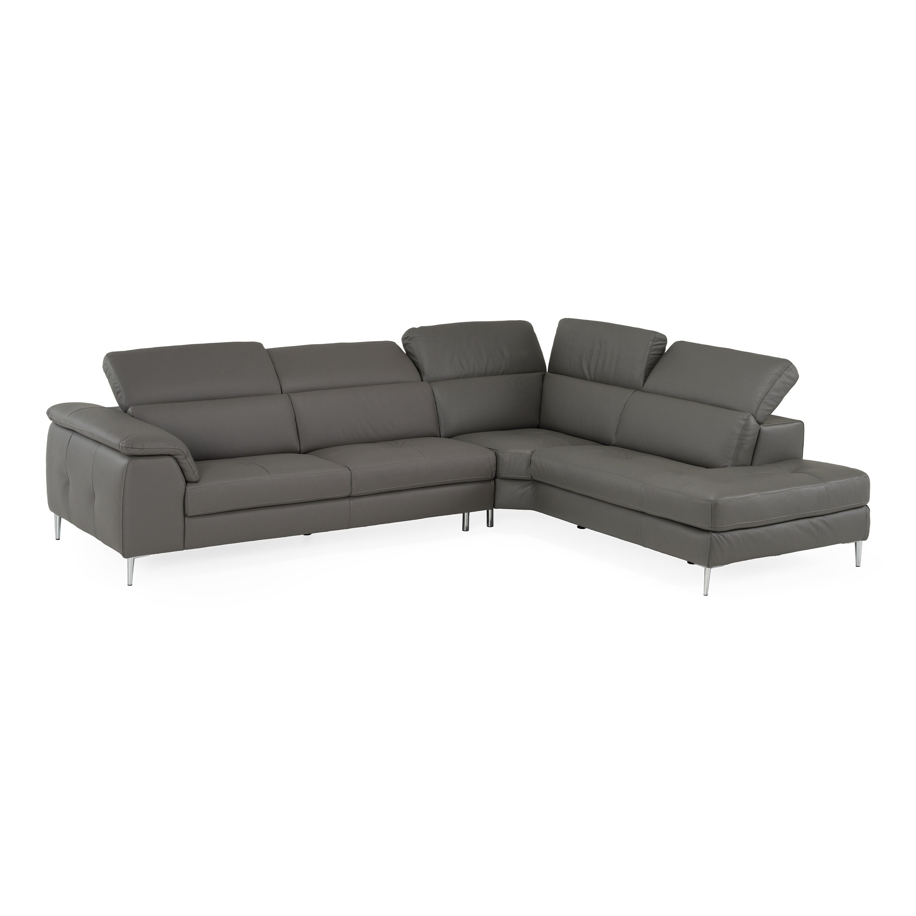 Viola Italian Contemporary Leather Right Facing Sectional Sofa