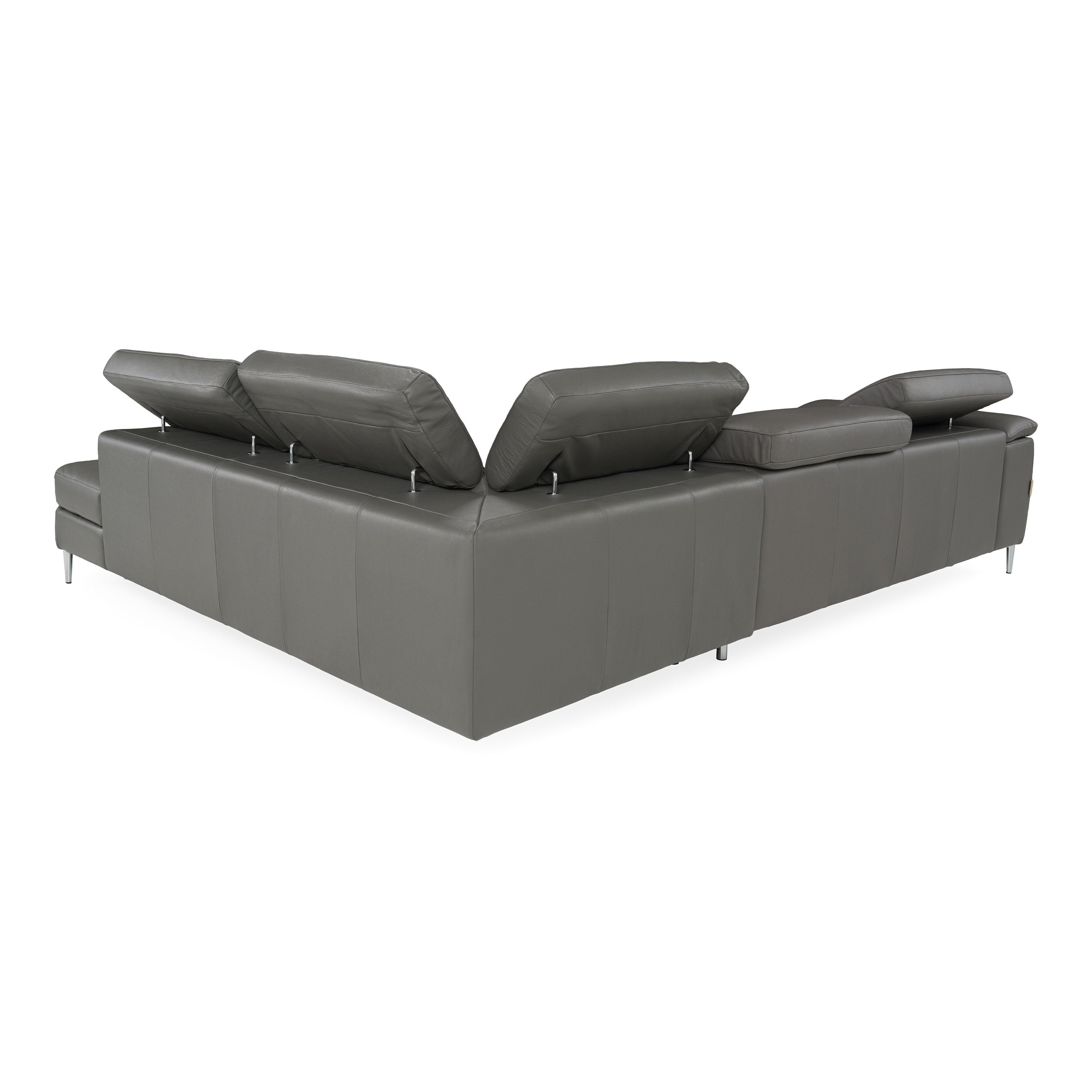 Viola Italian Contemporary Leather Right Facing Sectional Sofa