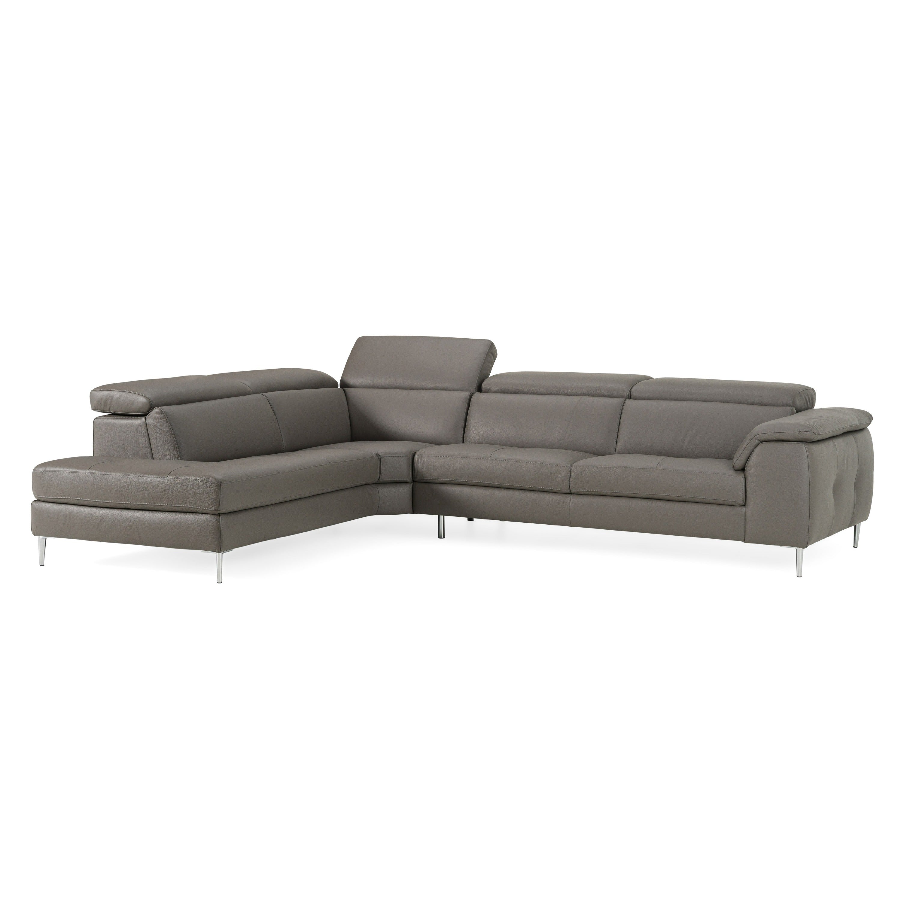 Viola Italian Contemporary Leather Left Facing Sectional Sofa