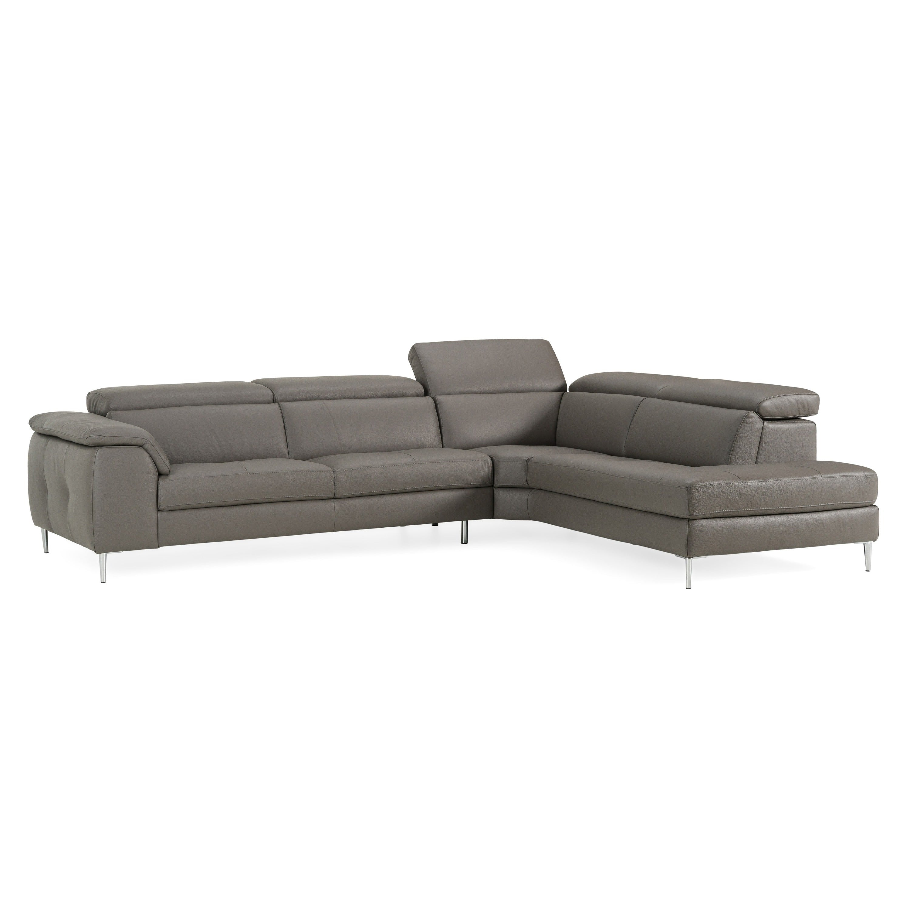 Viola Italian Contemporary Leather Right Facing Sectional Sofa