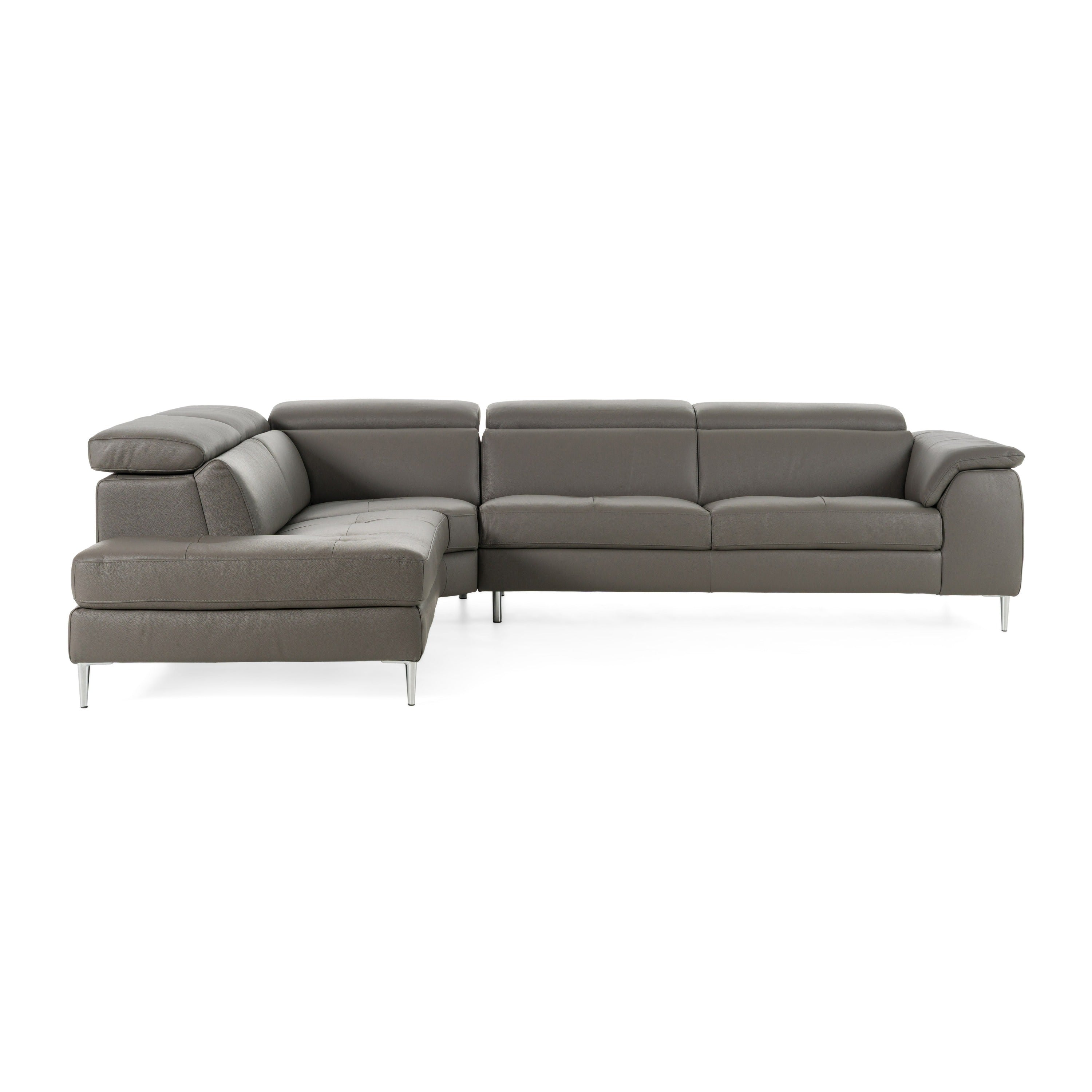 Viola Italian Contemporary Leather Left Facing Sectional Sofa