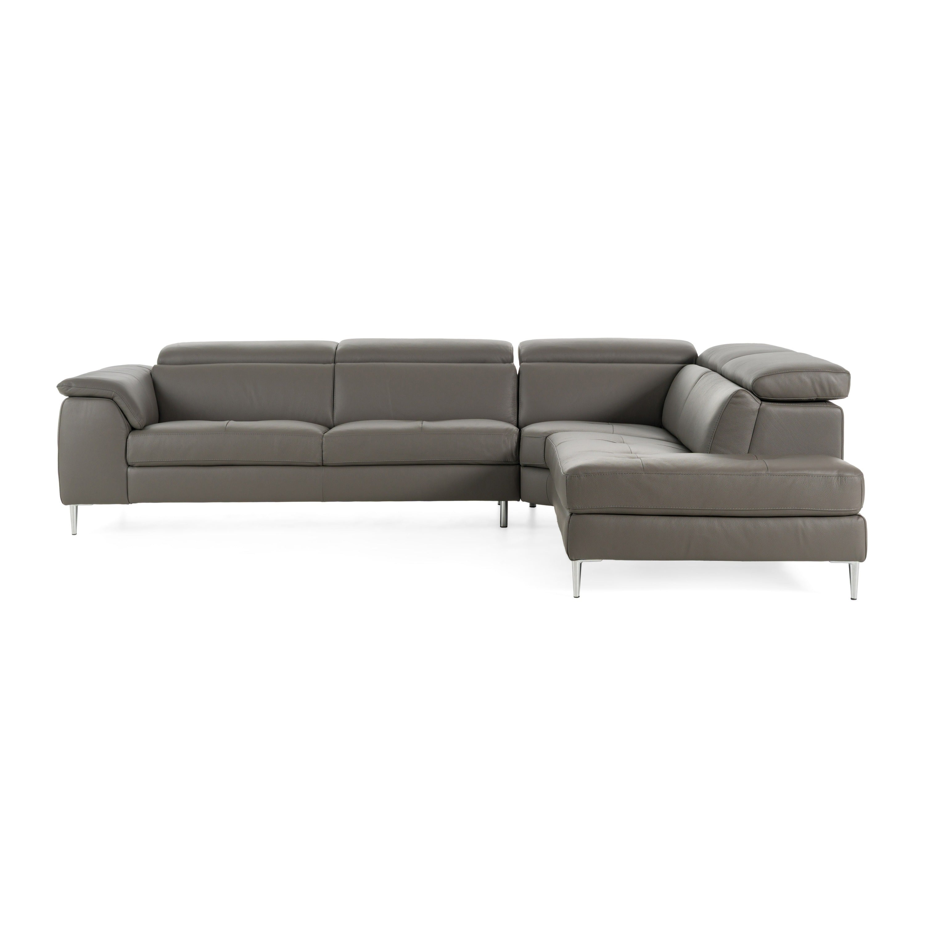 Viola Italian Contemporary Leather Right Facing Sectional Sofa
