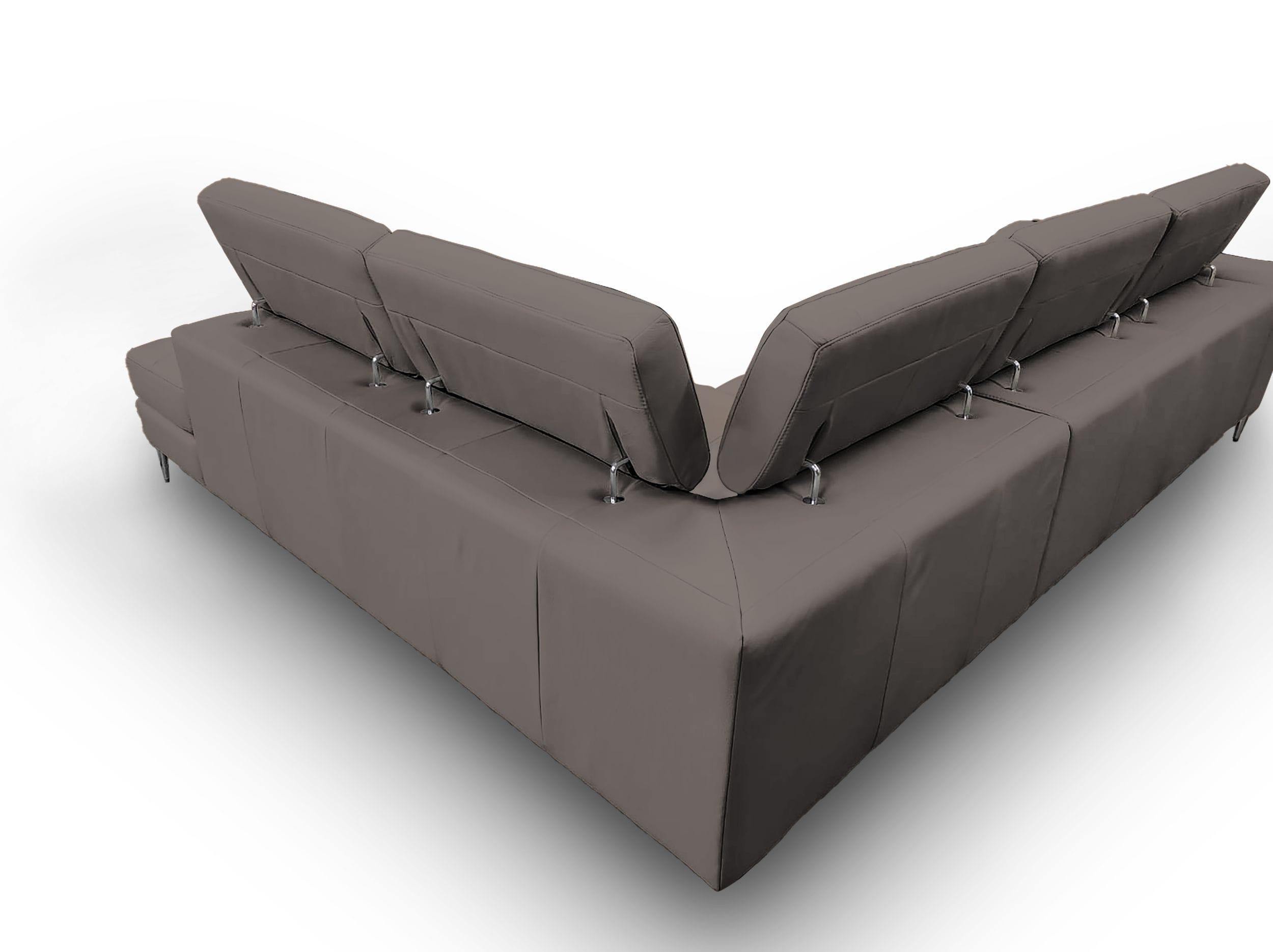 Viola Italian Contemporary Leather Right Facing Sectional Sofa