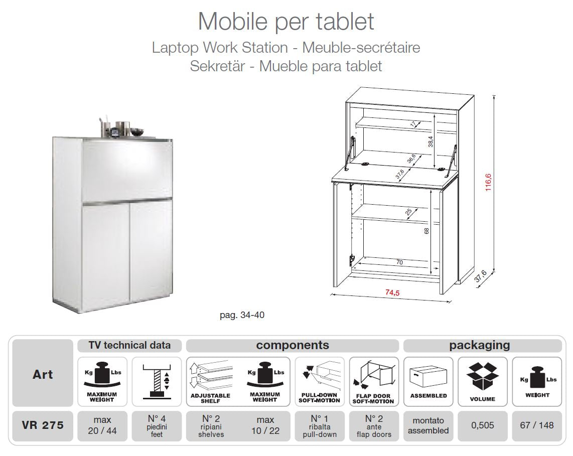 VR275 Verona TV Entertainment System Made In Italy