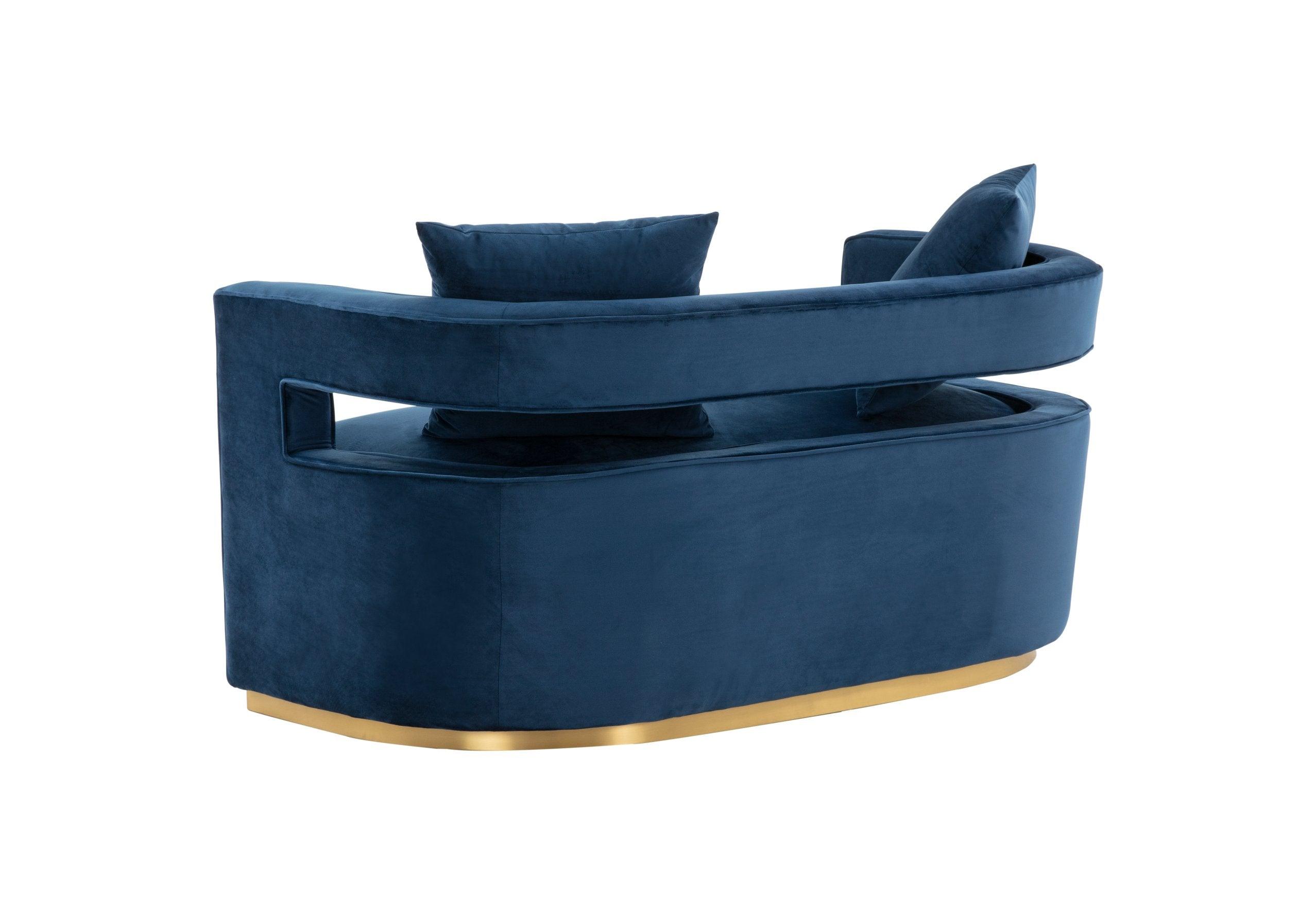 Wells Modern Velvet Loveseat