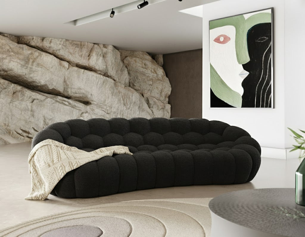 Yolonda Modern Curved Fabric Sofa