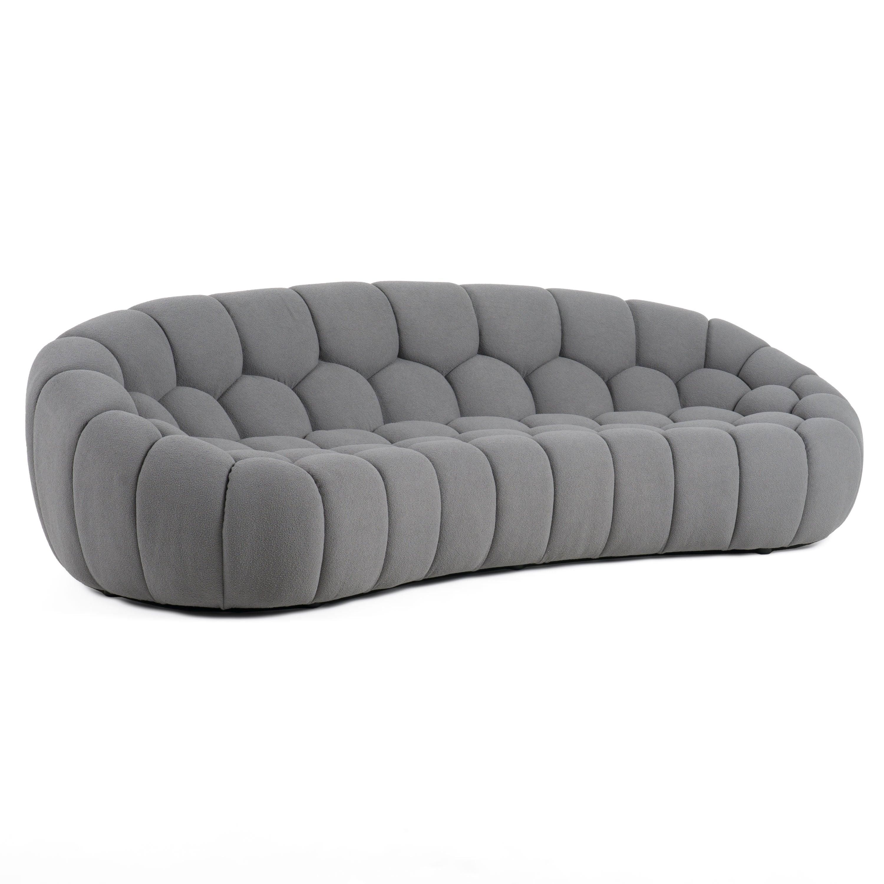 Yolonda Modern Curved Fabric Sofa