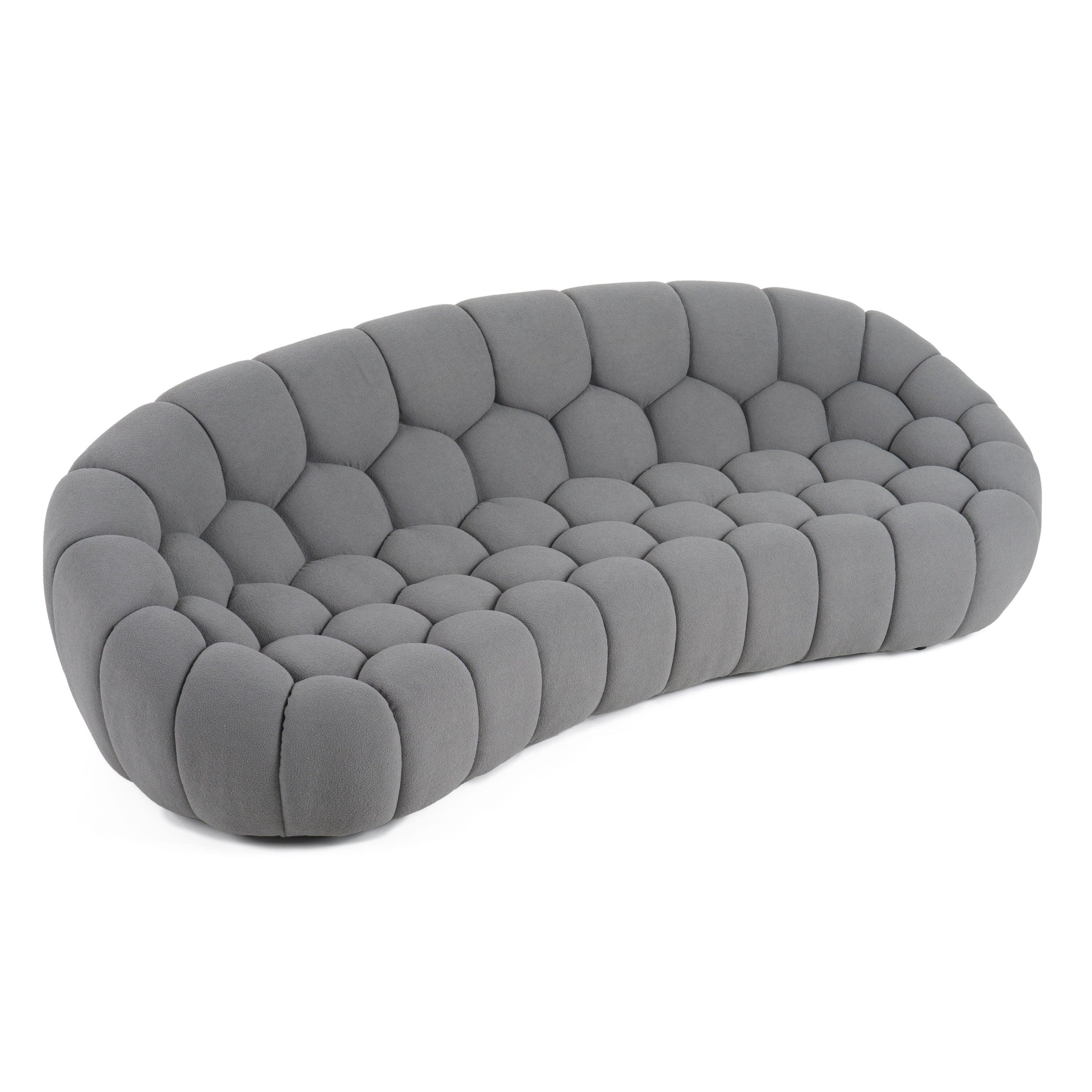 Yolonda Modern Curved Fabric Sofa