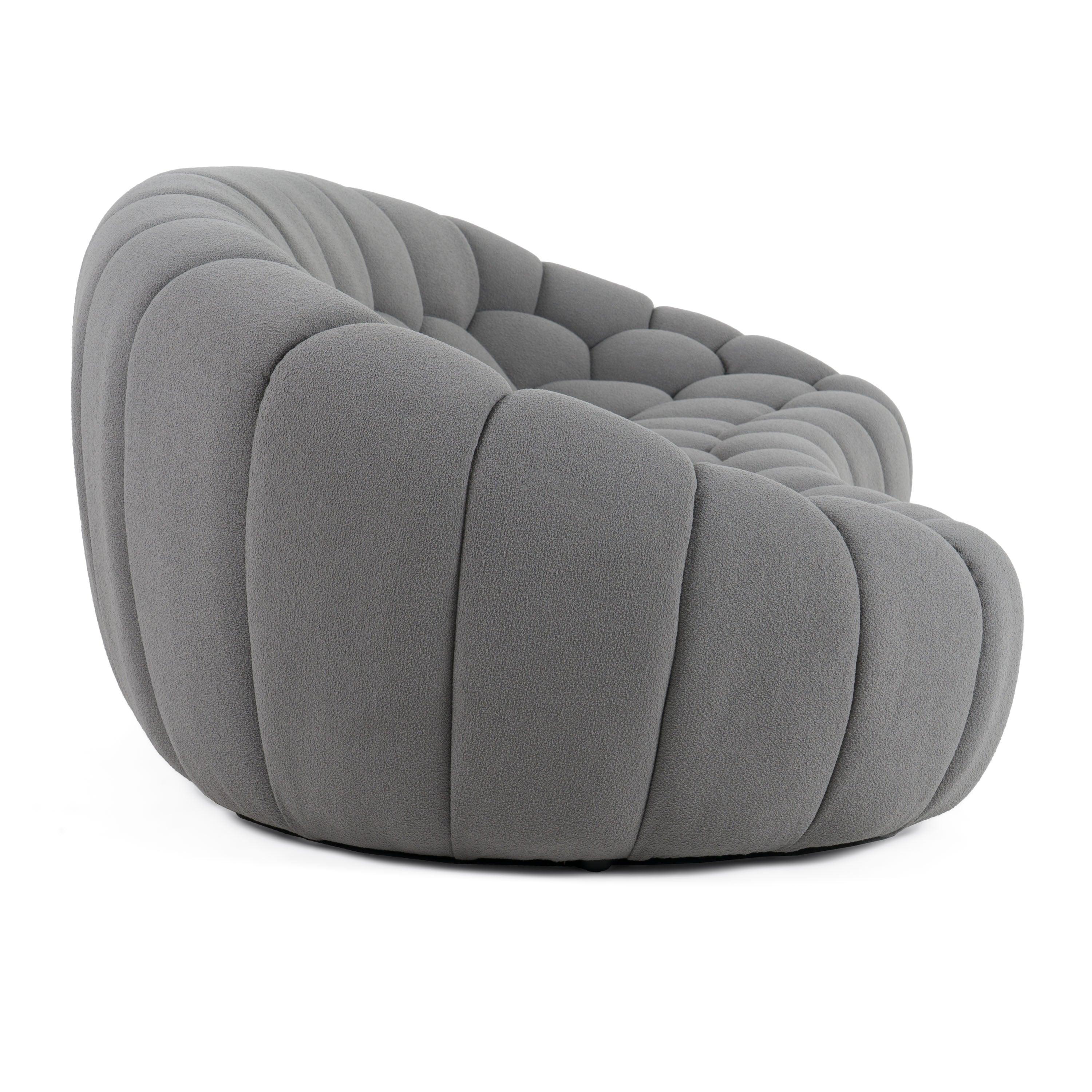 Yolonda Modern Curved Fabric Sofa