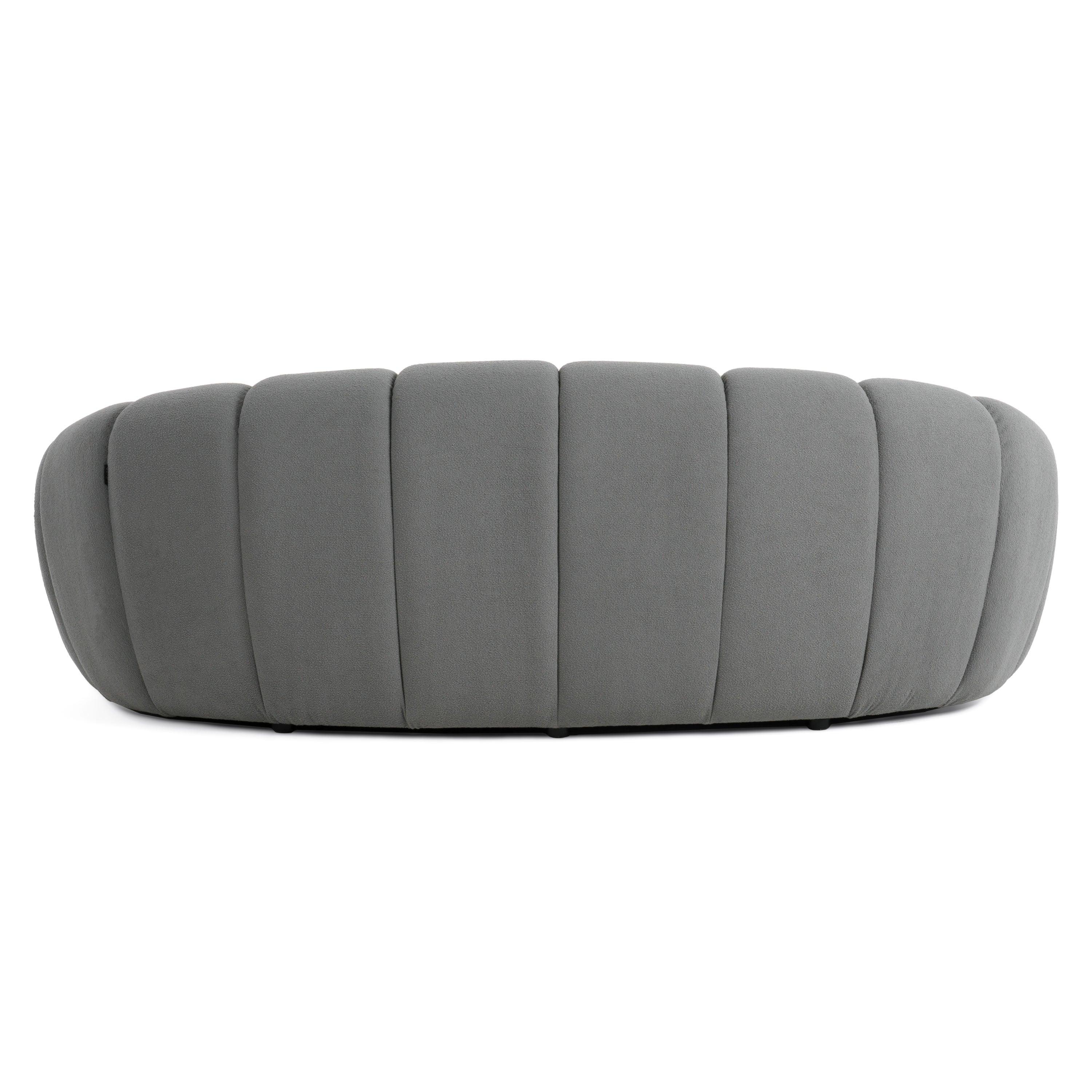 Yolonda Modern Curved Fabric Loveseat