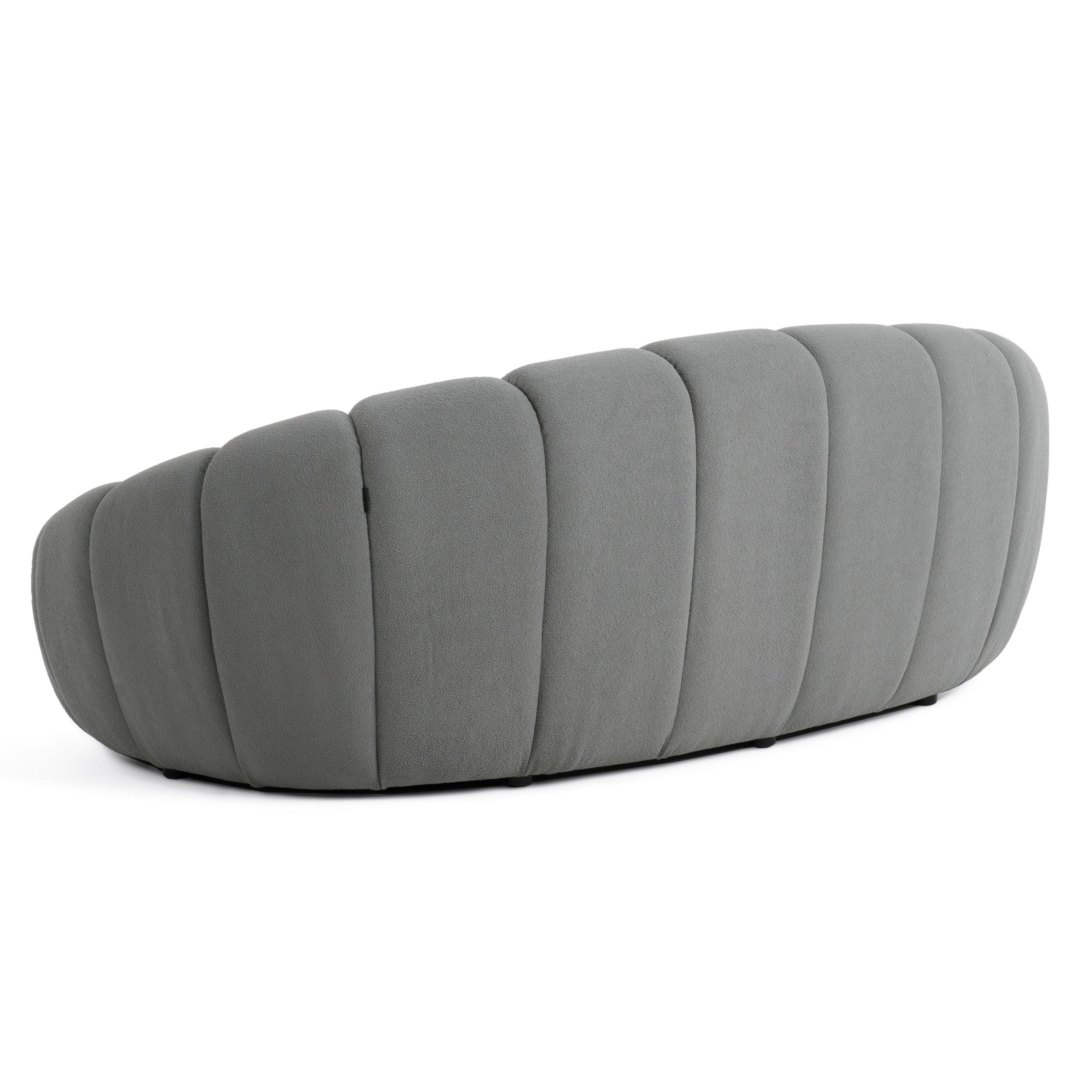 Yolonda Modern Curved Fabric Loveseat