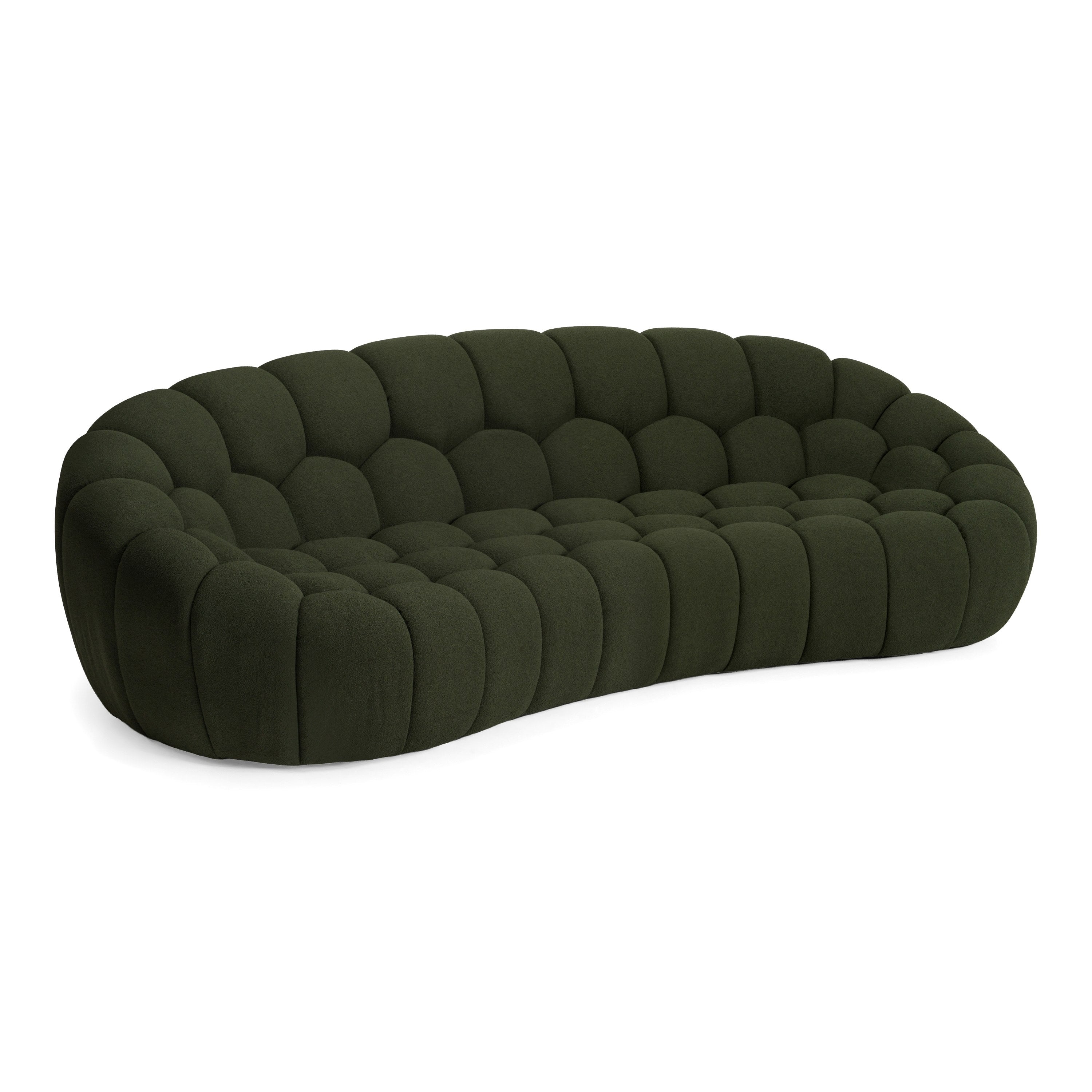 Yolonda Modern Curved Fabric Sofa