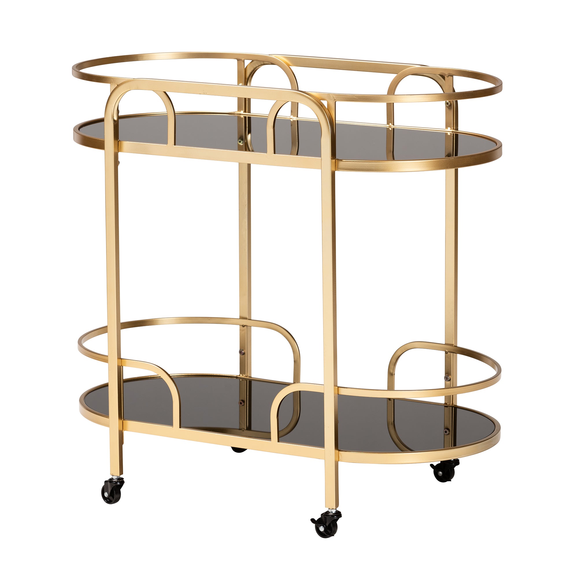 Leighton Glamour Cart 2-Tier-Bar Cart-Baxton Studio - WI-Wall2Wall Furnishings