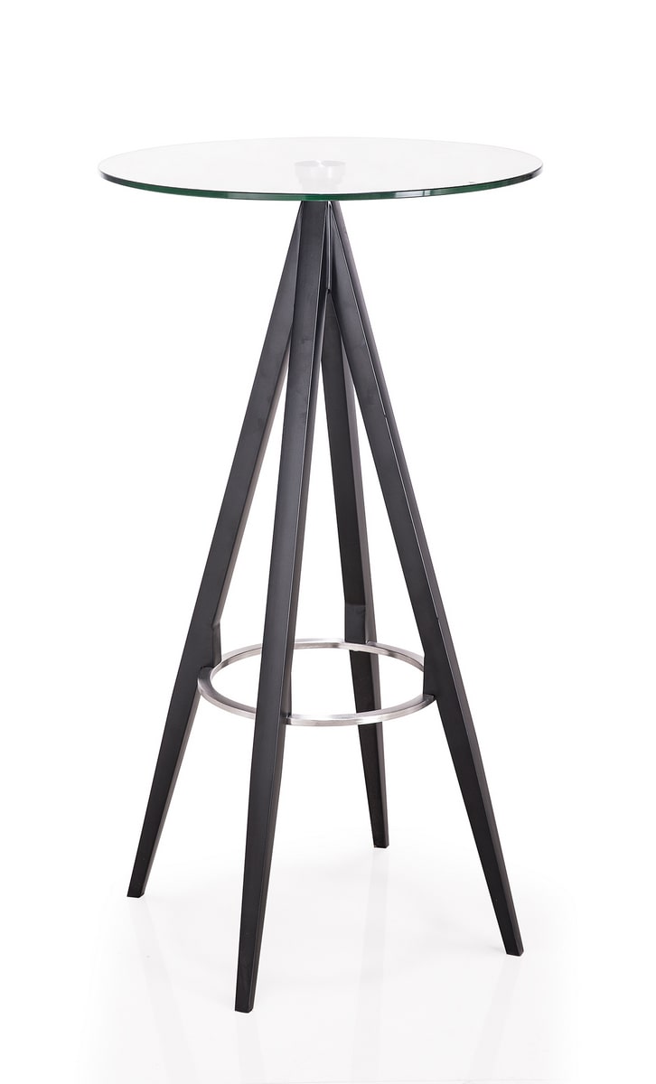 Modrest Dallas - Clear Glass and Black Metal Bar Table-Bar Table-VIG-Wall2Wall Furnishings