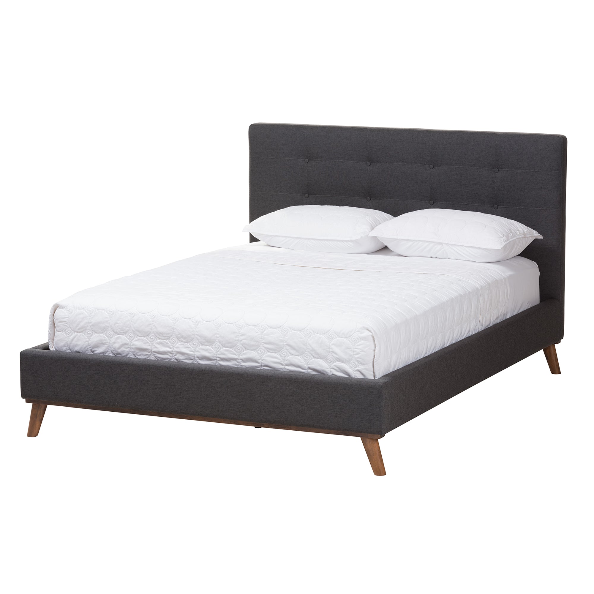 Valencia Mid-Century Bed & Bench-Bedroom Set-Baxton Studio - WI-Wall2Wall Furnishings