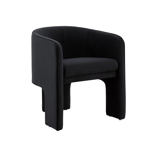 Modrest Kyle Modern Black Velvet Accent Chair-Accent Chair-VIG-Wall2Wall Furnishings