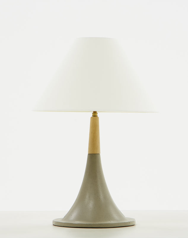 Modrest Nunez Modern Concrete & Oak Table Lamp-Table Lamp-VIG-Wall2Wall Furnishings