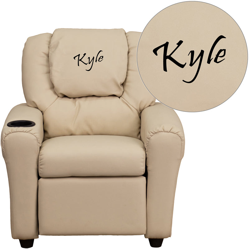 Personalized Kids Recliner with Cup Holder and Headrest-Kids Recliner-Flash Furniture-Wall2Wall Furnishings