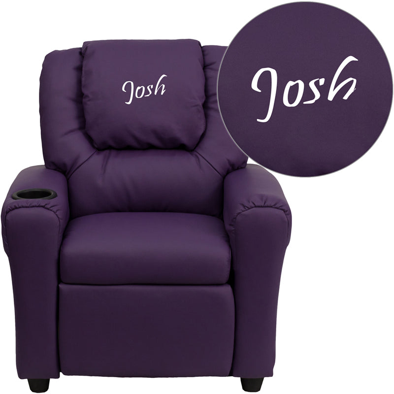 Personalized Kids Recliner with Cup Holder and Headrest-Kids Recliner-Flash Furniture-Wall2Wall Furnishings