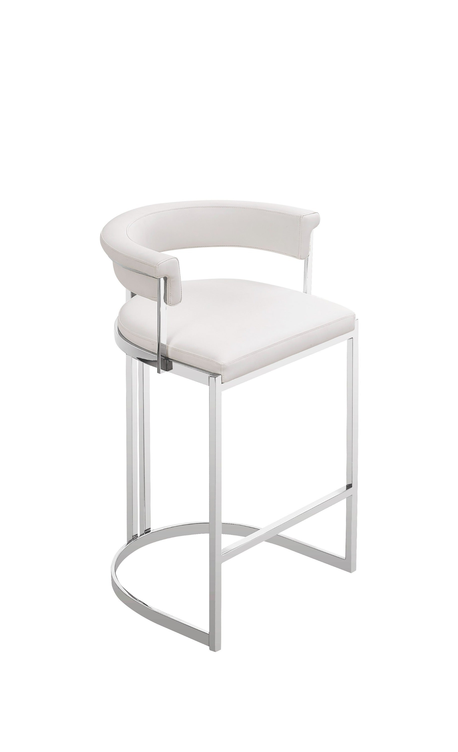 Modrest Munith - Modern Vegan Leather + Stainless Steel Counter Chair-Bar Stool-VIG-Wall2Wall Furnishings
