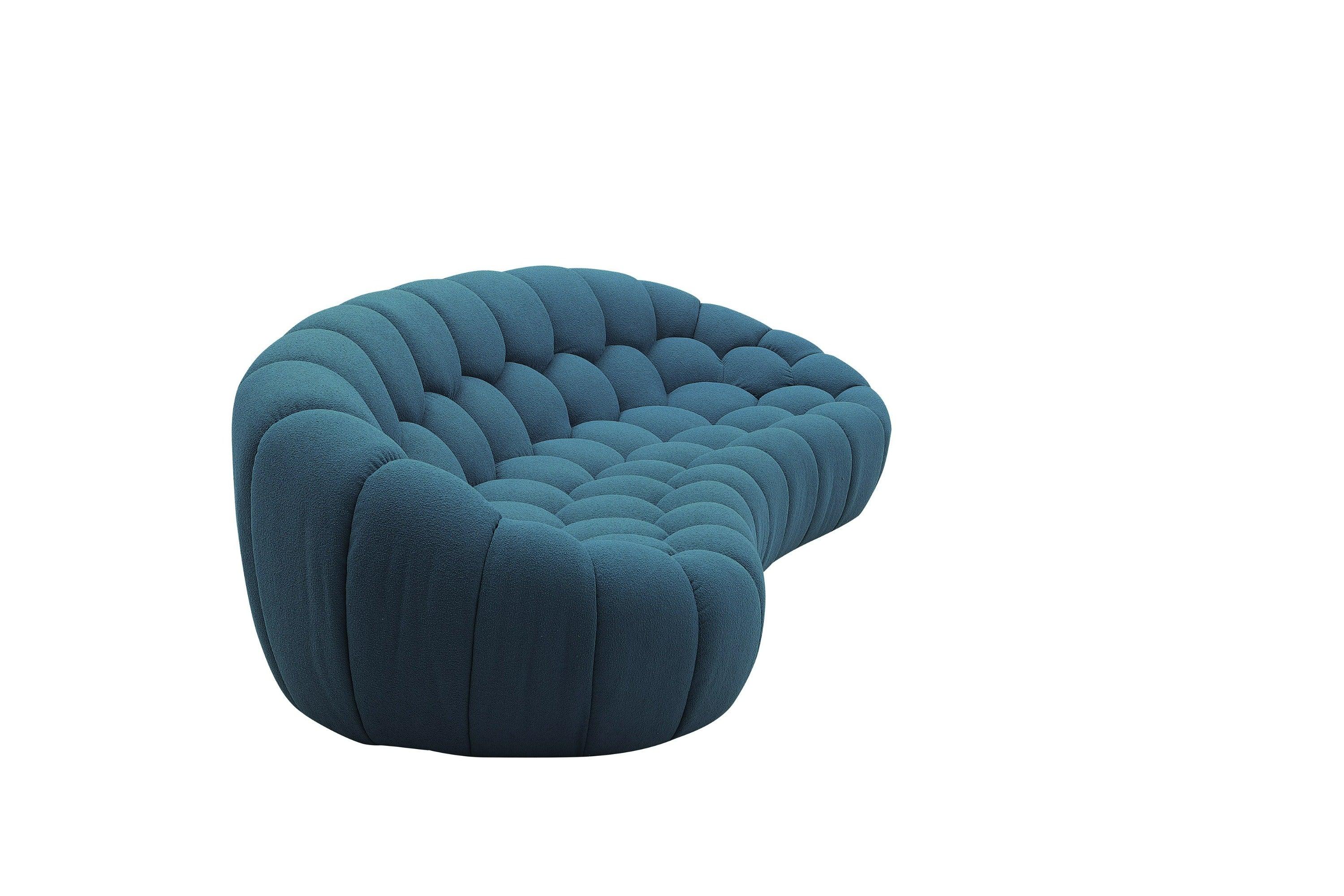 Divani Casa Yolonda Modern Curved Dark Fabric Sofa