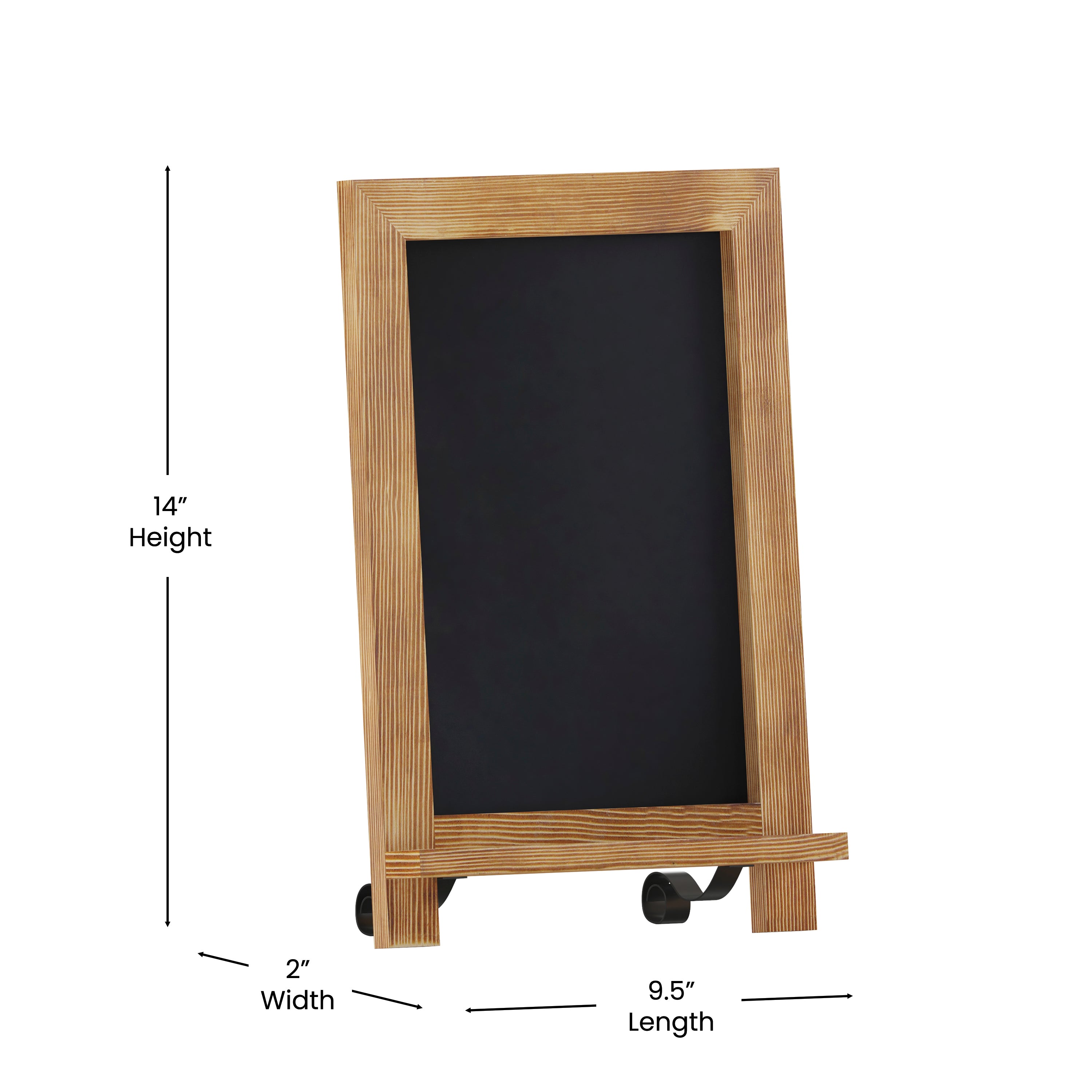 Canterbury Tabletop Magnetic Chalkboards Sign with Metal Scrolled Legs, Hanging Wall Chalkboards, Countertop Memo Board-Magnetic Tabletop Chalkboard-Flash Furniture-Wall2Wall Furnishings