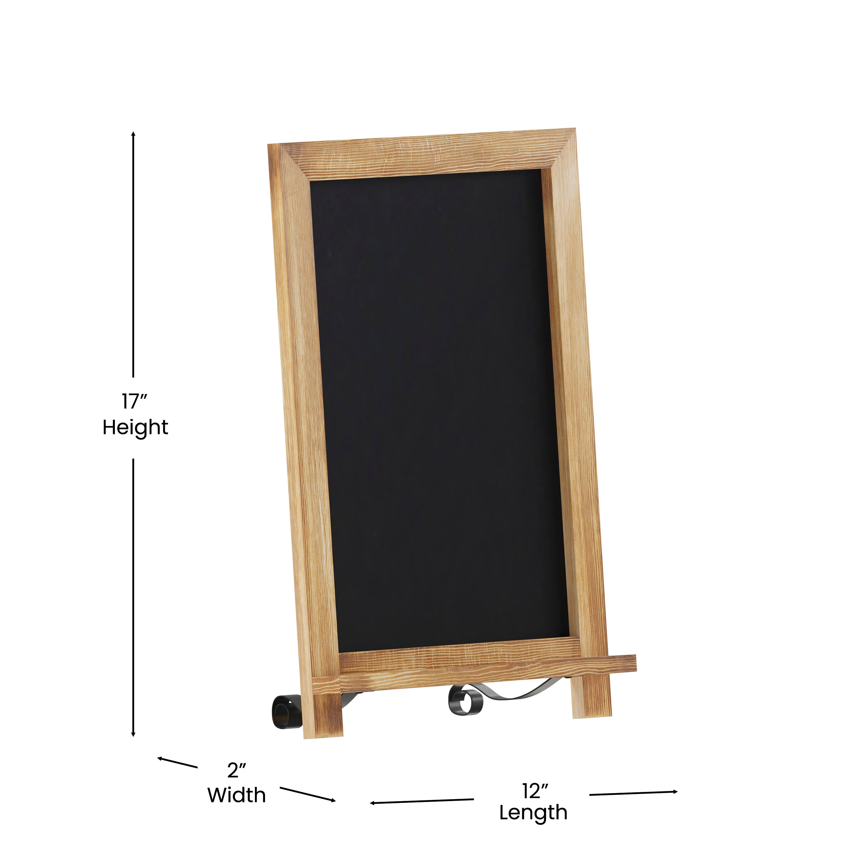 Canterbury Tabletop Magnetic Chalkboards Sign with Metal Scrolled Legs, Hanging Wall Chalkboards, Countertop Memo Board-Magnetic Tabletop Chalkboard-Flash Furniture-Wall2Wall Furnishings