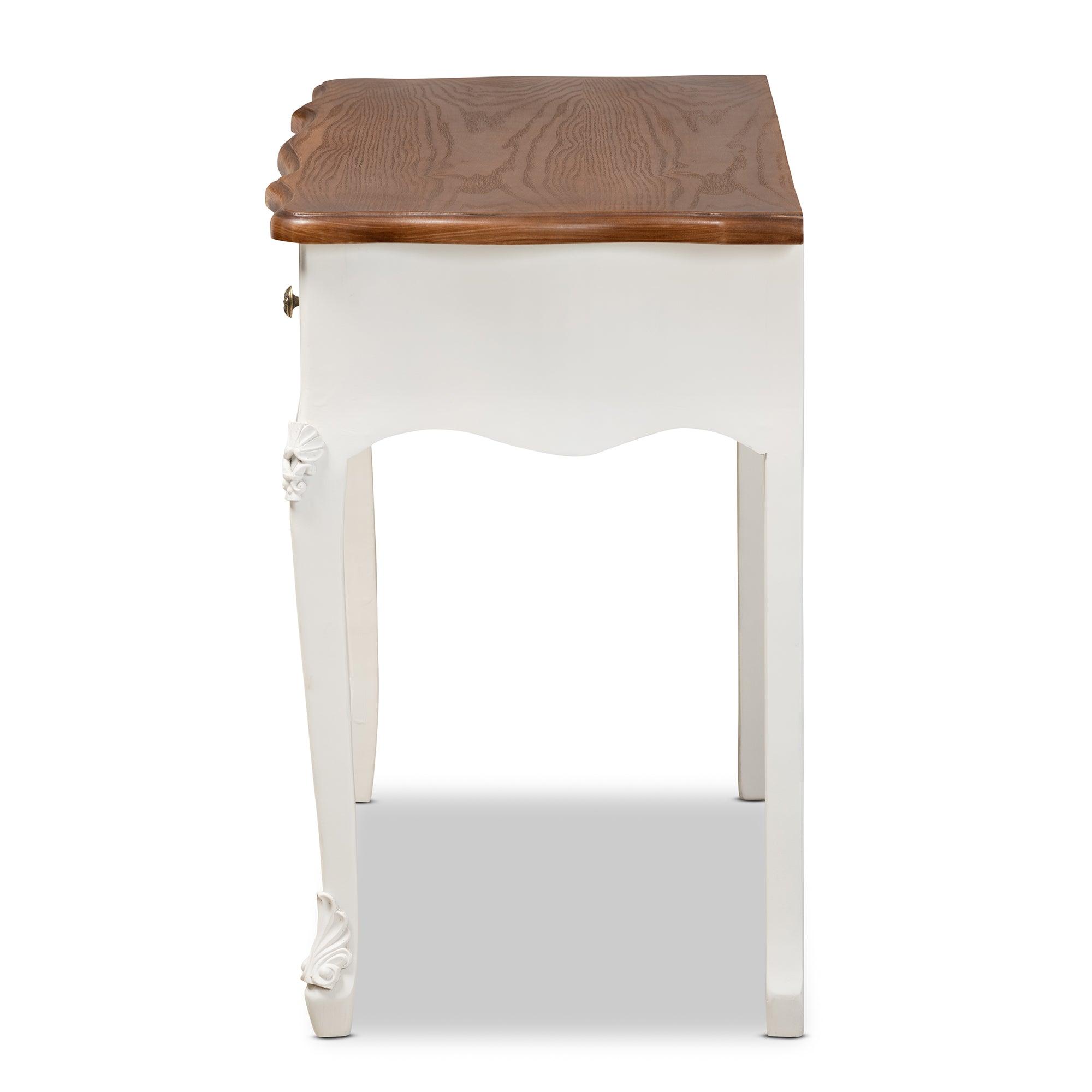 Sophie Classic Traditional French Country and Finished Small 3-Drawer Wood Console Table