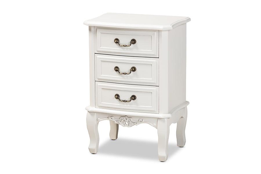 Gabrielle Traditional French Country Provincial -Finished 3-Drawer Wood End Table