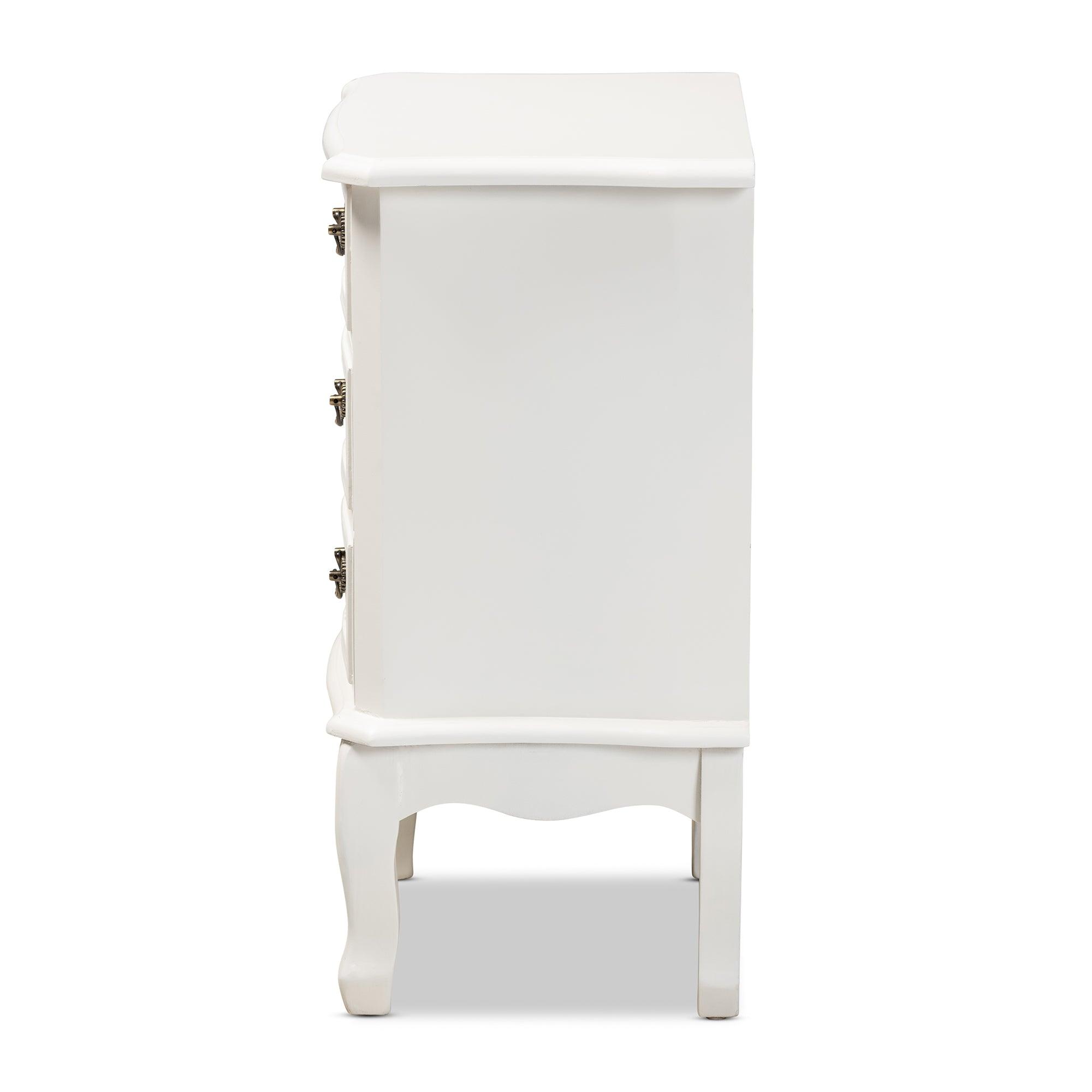 Gabrielle Traditional French Country Provincial -Finished 3-Drawer Wood End Table