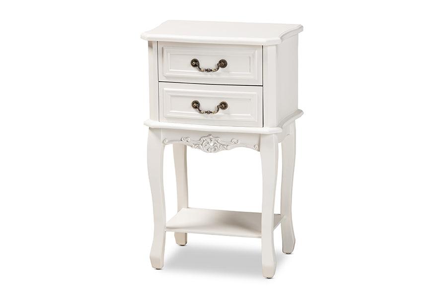 Gabrielle Traditional French Country Provincial -Finished 2-Drawer Wood End Table