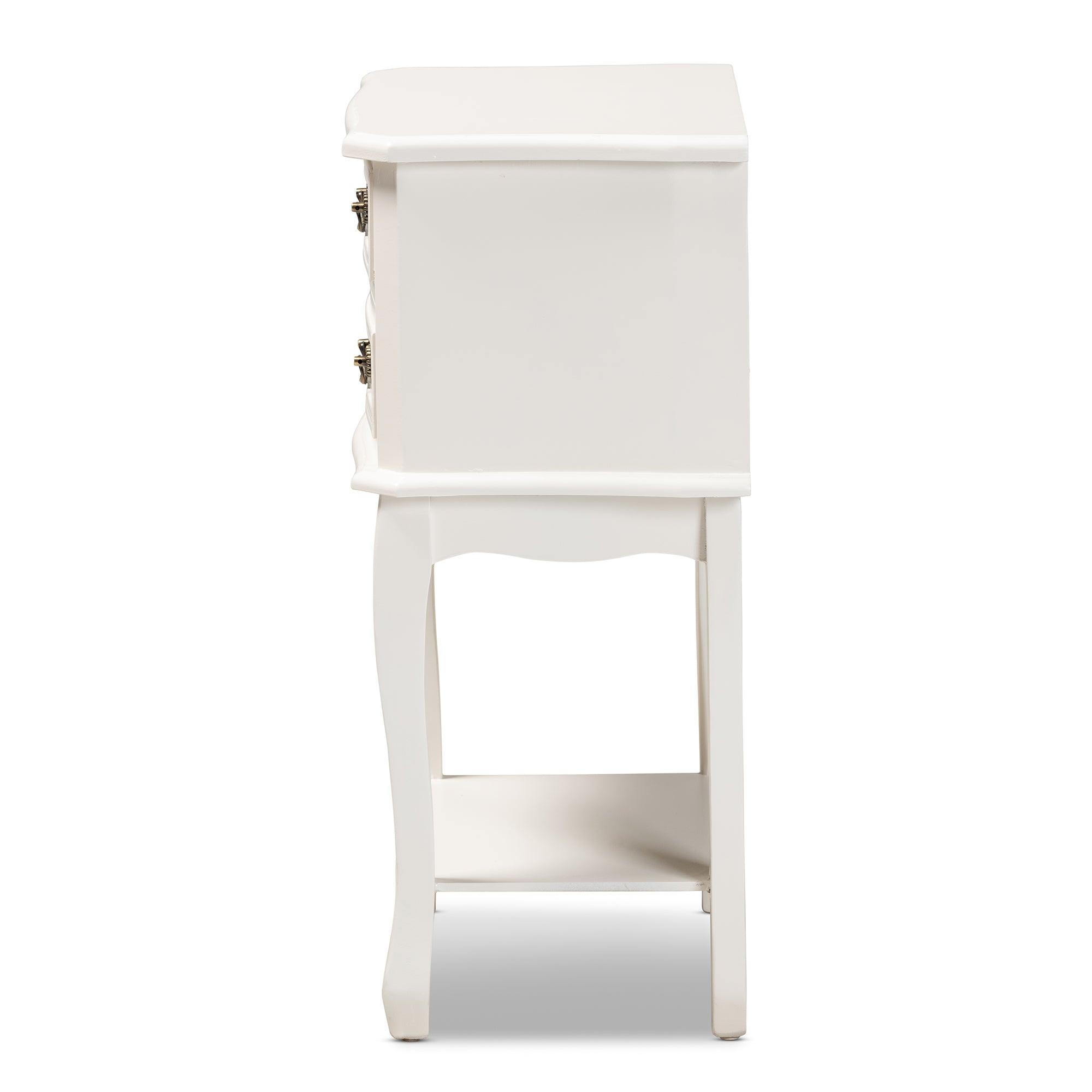 Gabrielle Traditional French Country Provincial -Finished 2-Drawer Wood End Table